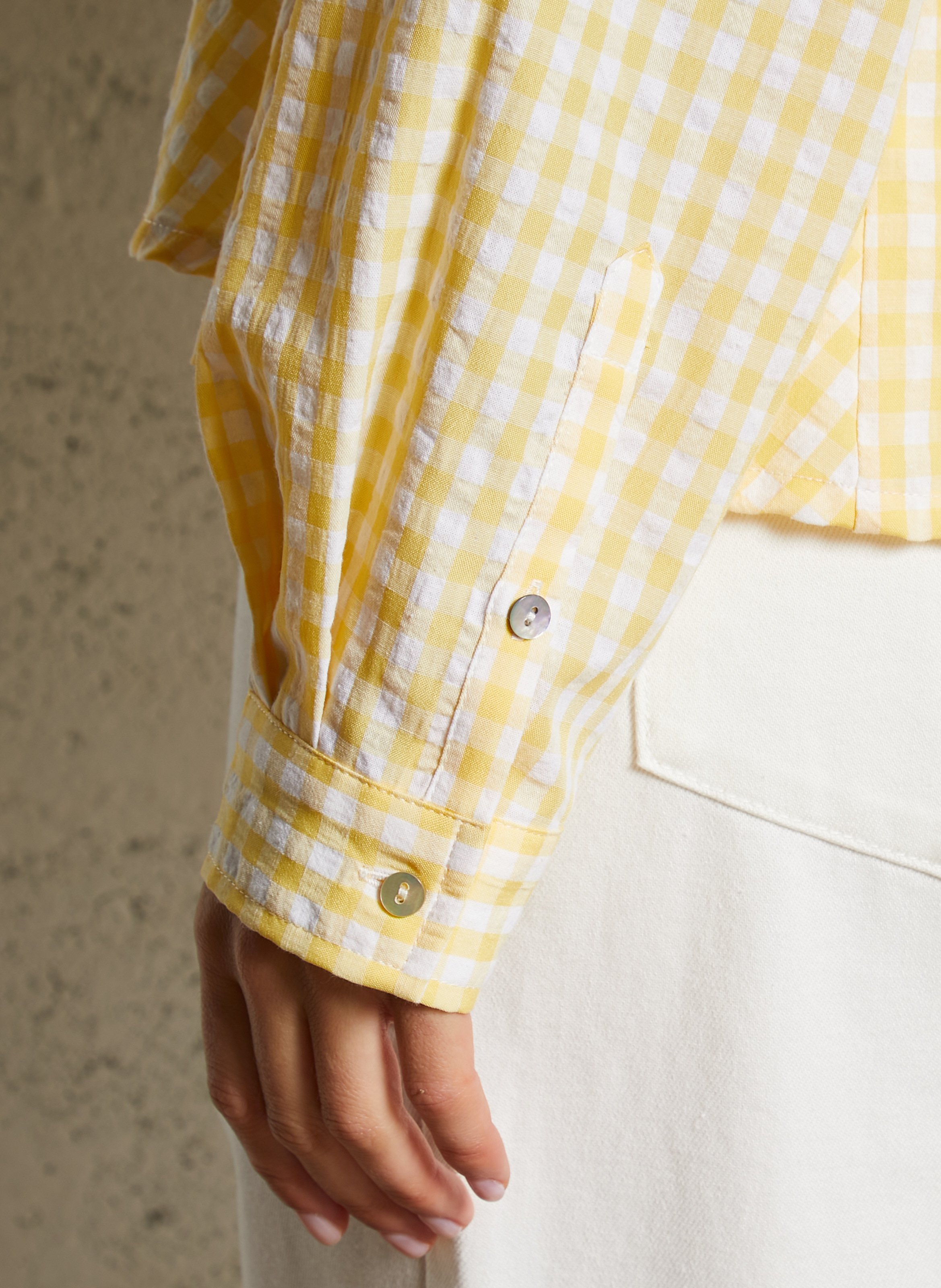 Oversized cotton-blend shirt with classic collar JC SOPHIE Yellow