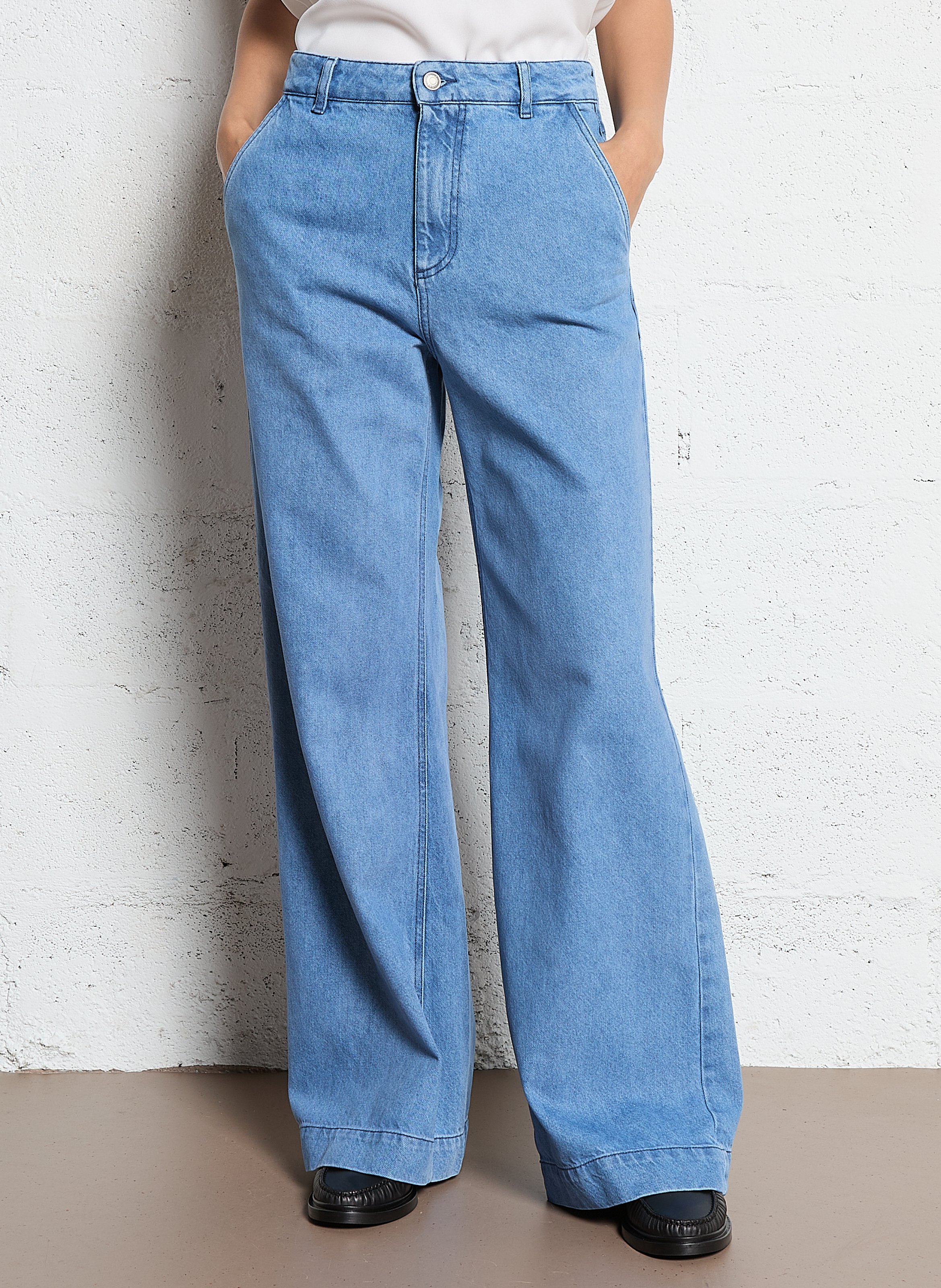 Jean large taille haute  IKKS Bleu