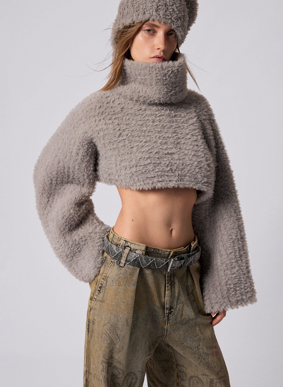 Pack pull crop et bonnet DESIGUAL Noir