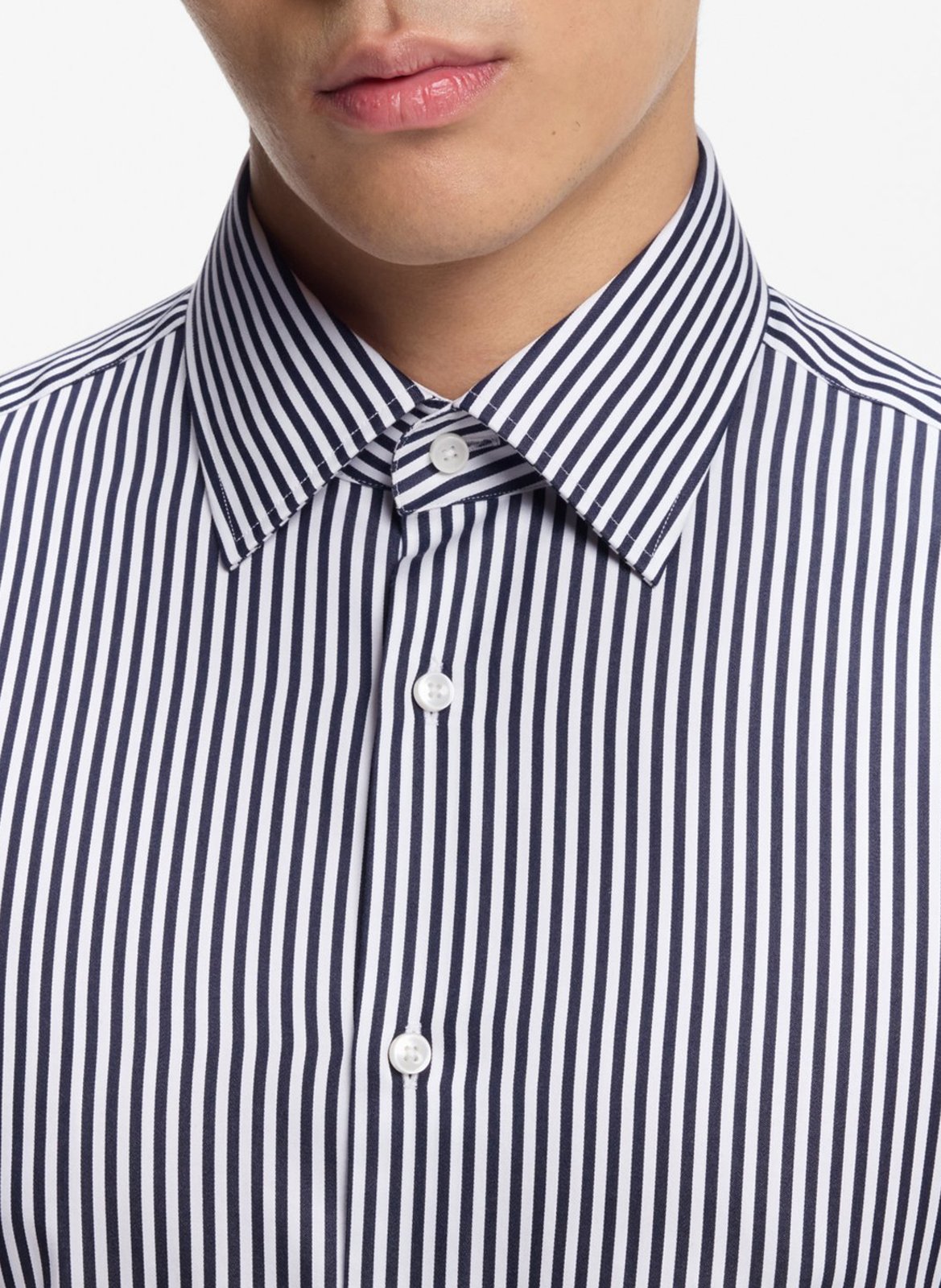 Chemise col classique manches contrastantes en coton BOSS Blue