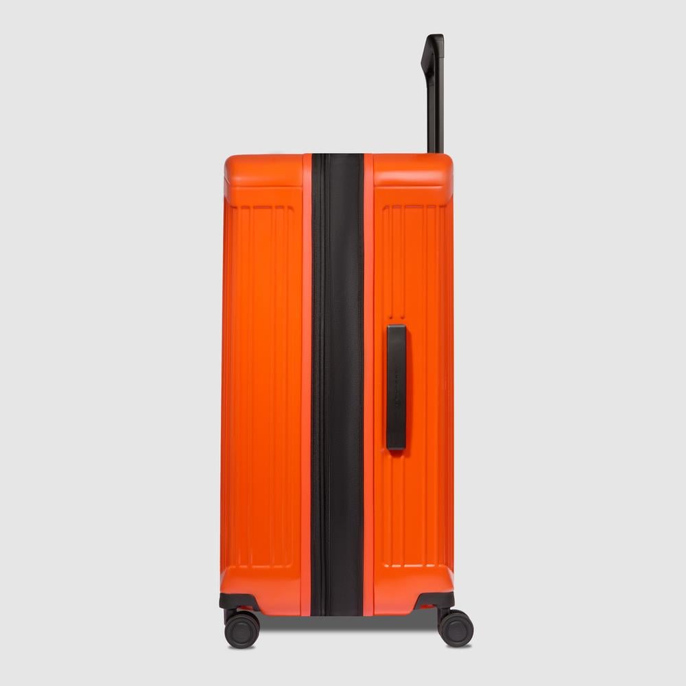 Large expandable 4-wheel trolley suitcase with TSA lock and removable washable lining PIQUADRO Orange