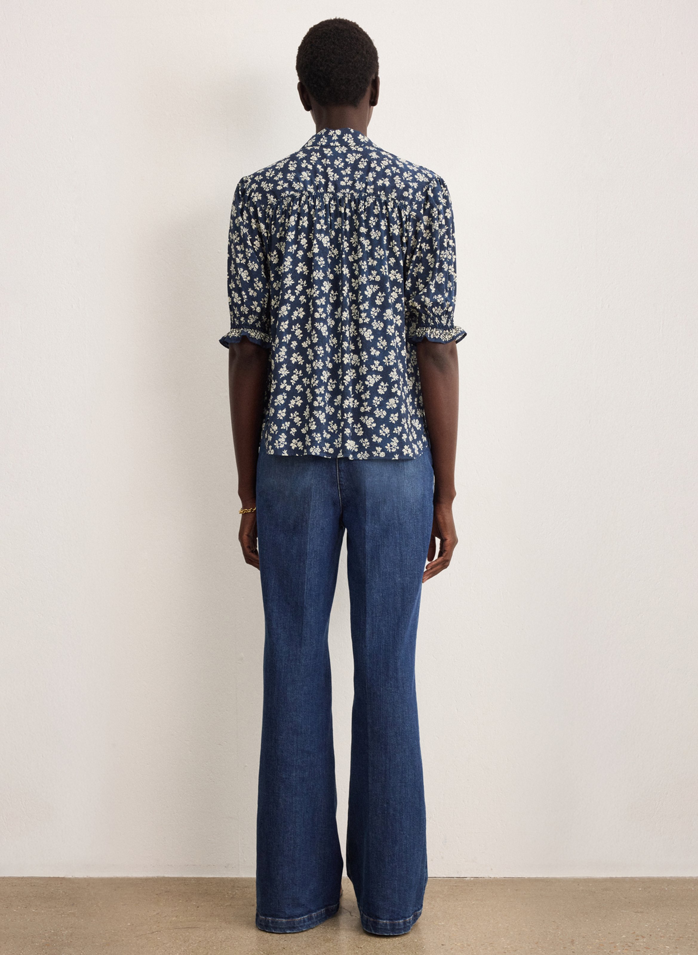 Printed loose-fit shirt with classic collar PABLO Blue