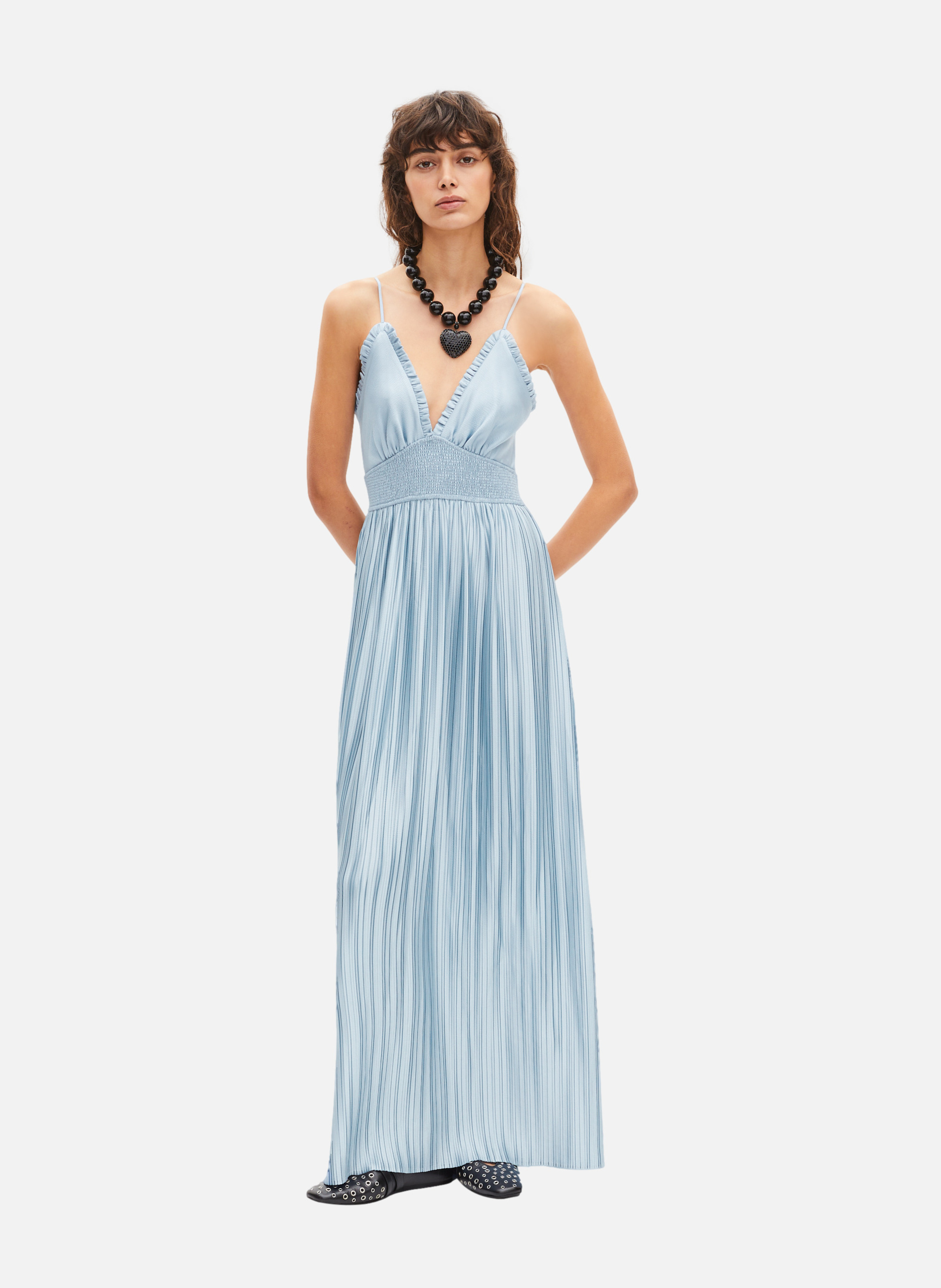 Long pleated dress THE KOOPLES Blue