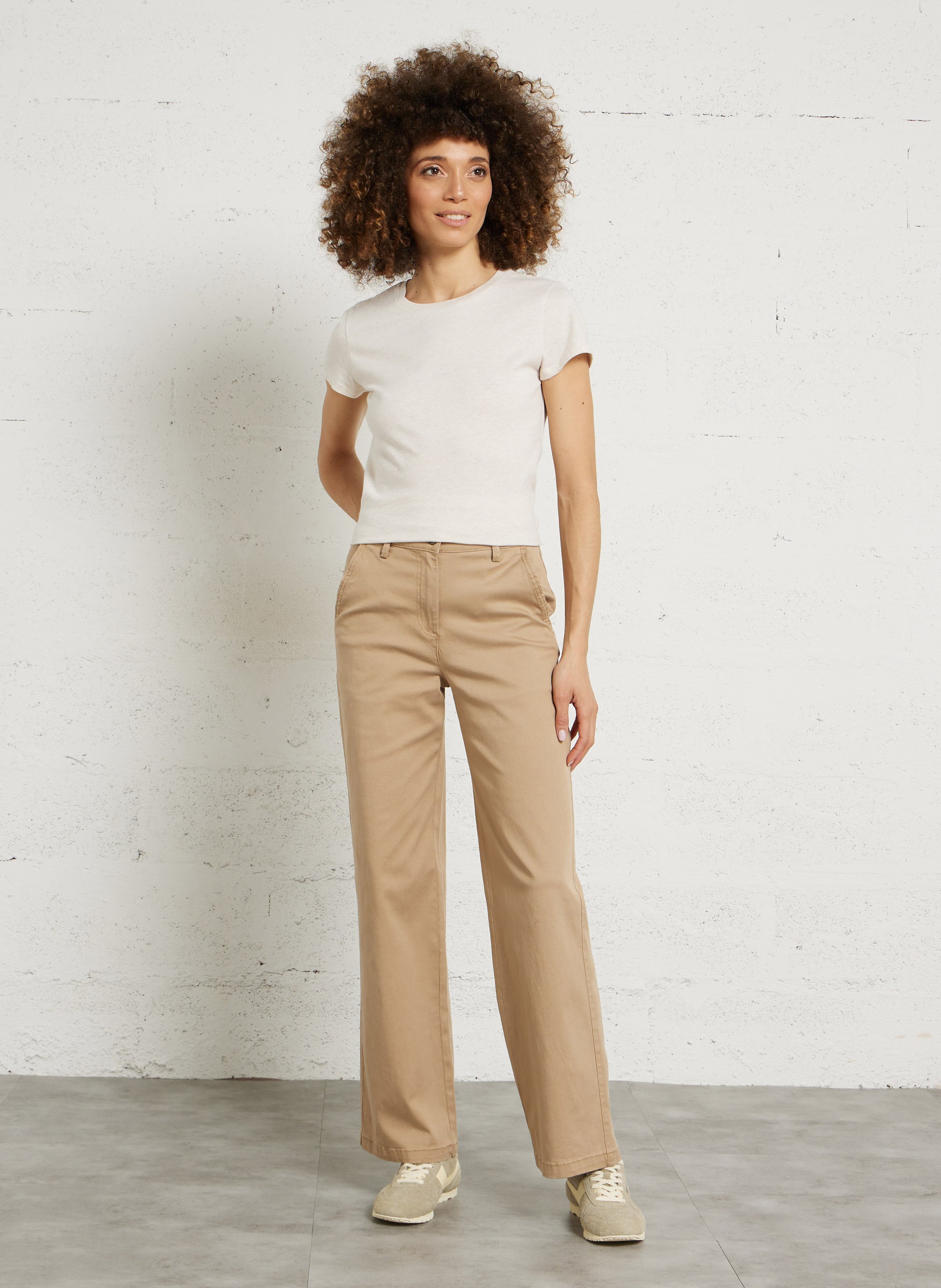 Camiliday round-neck sleeveless cotton top MAJESTIC FILATURES Beige