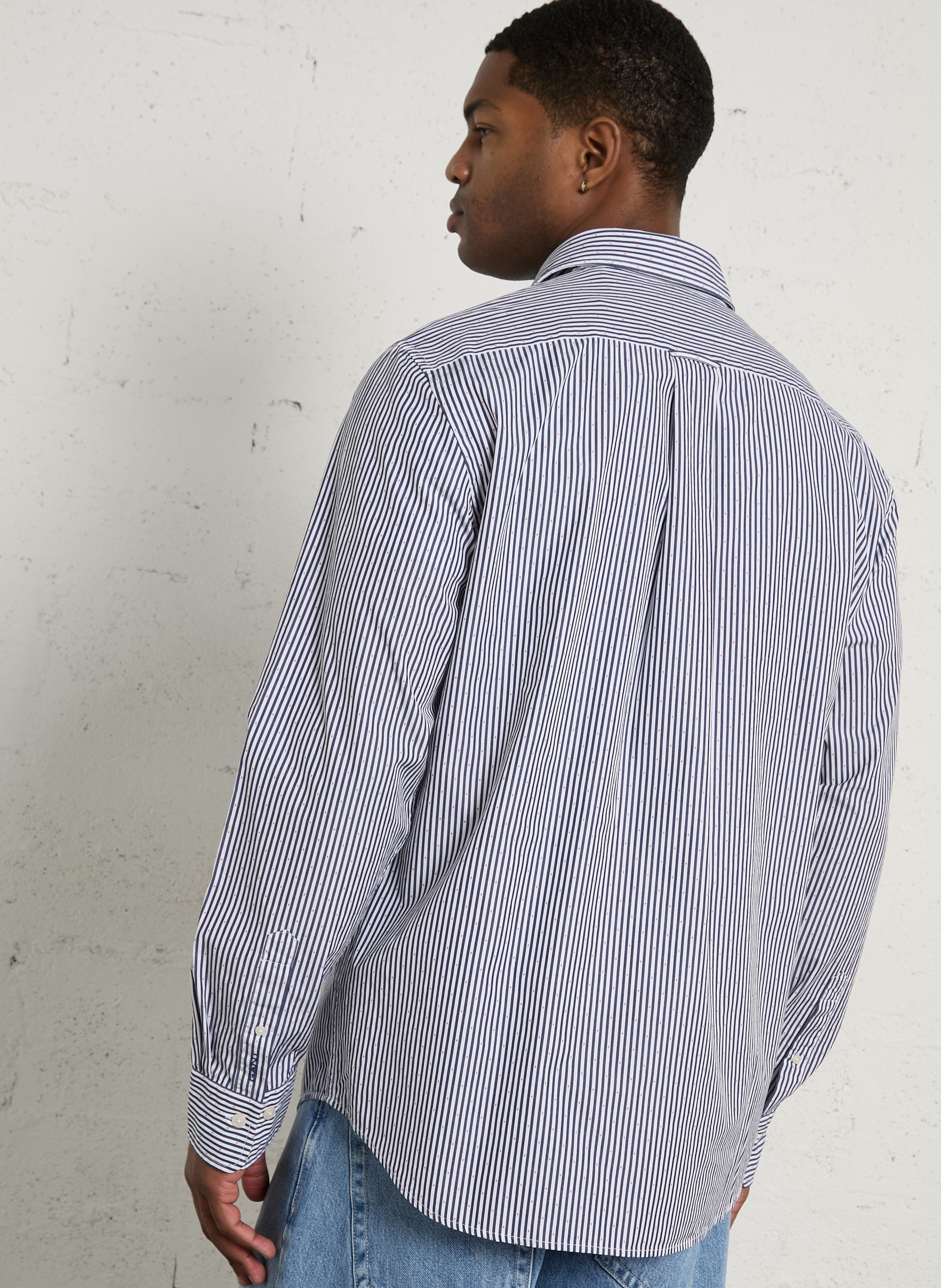 Chemise droite col classique en coton GANT Bleu