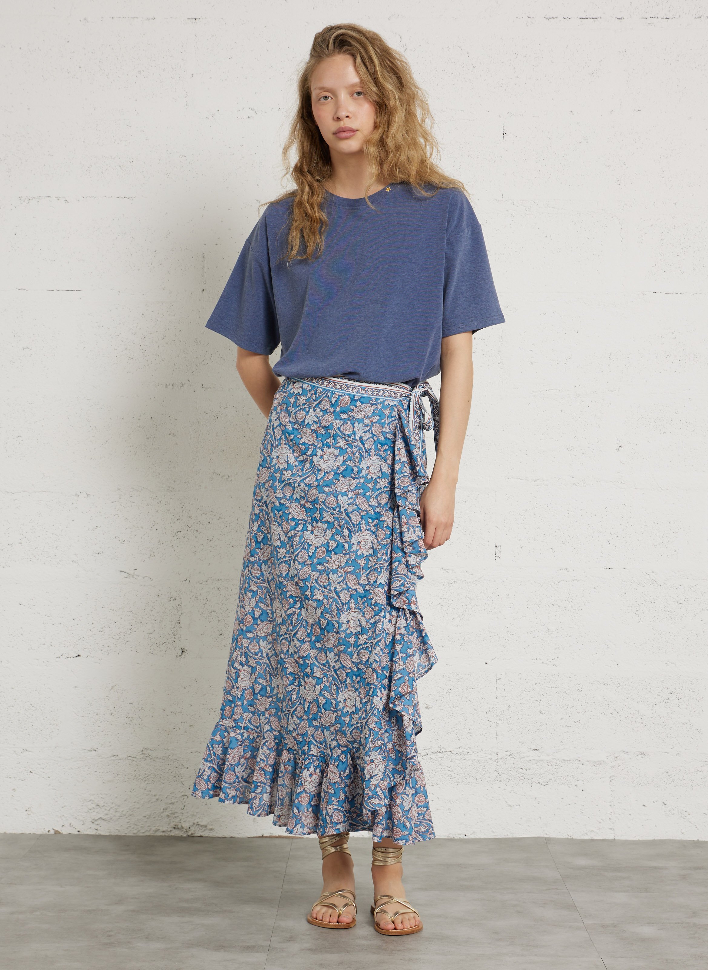 Gestreiftes Rundhals-T-Shirt LA PETITE ETOILE Blau