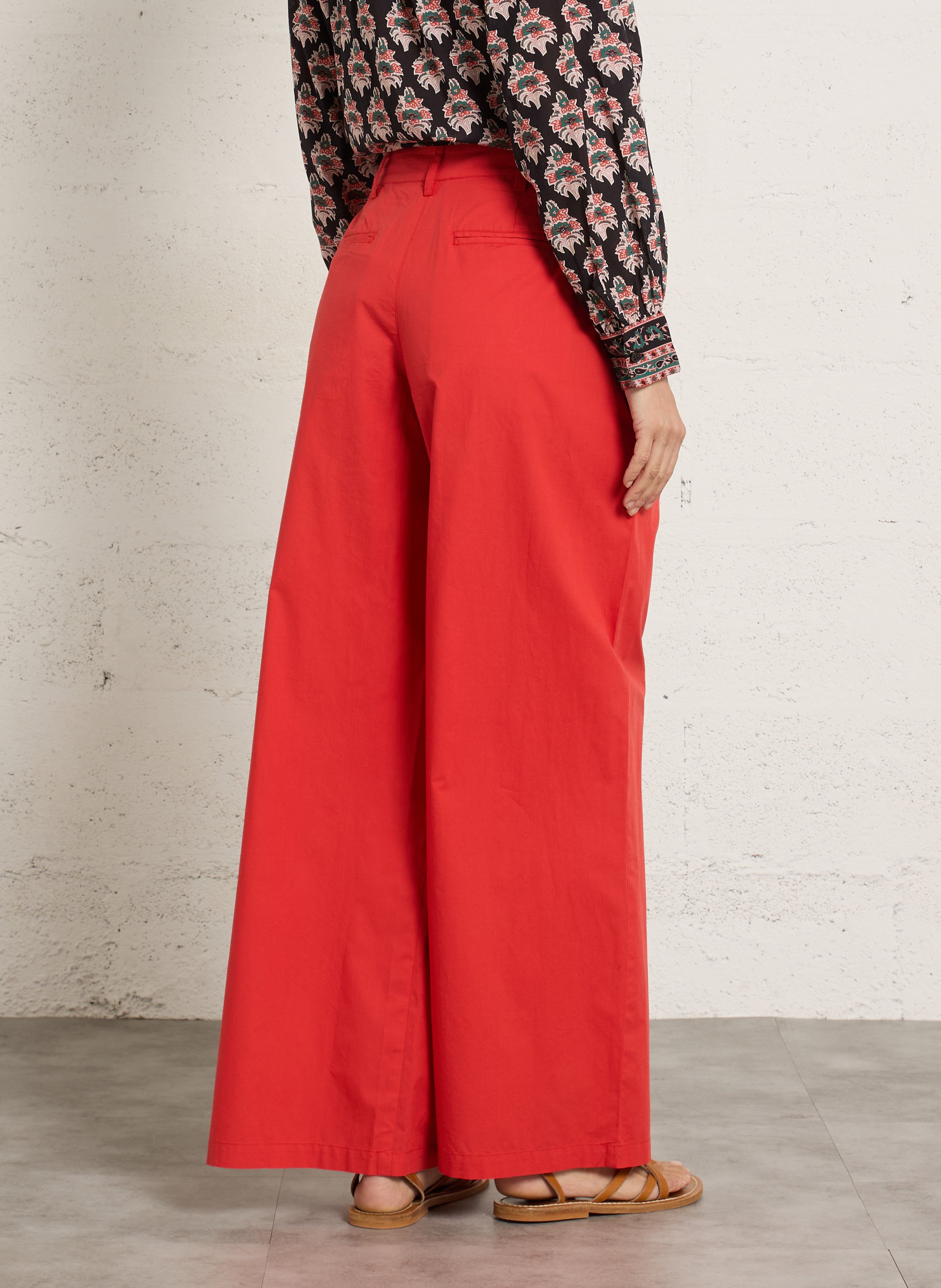 Einfarbige Bundfaltenhose PETITE MENDIGOTE Rot