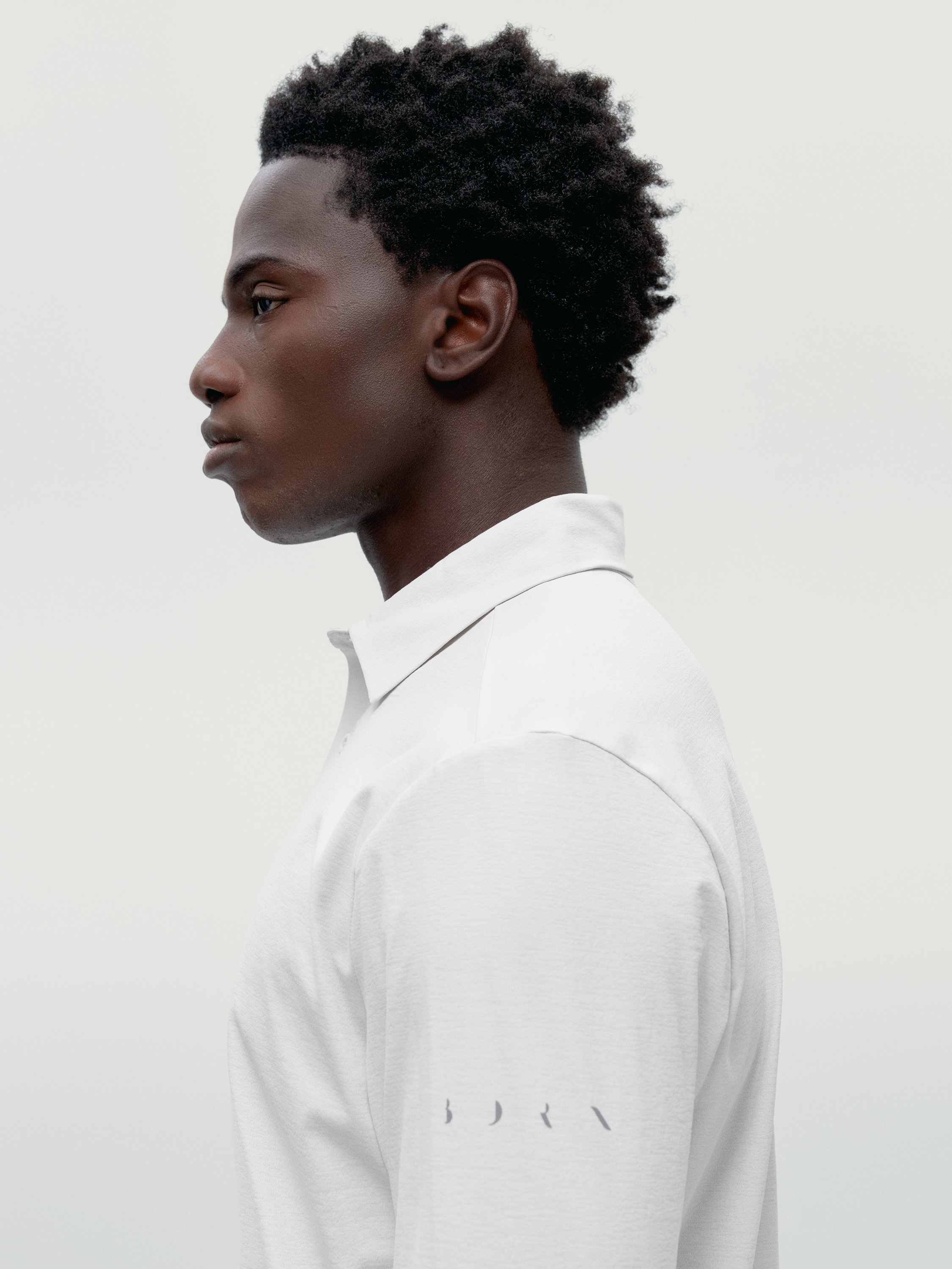 T-shirt polo recovery performance manches longues maroni BORN Blanc