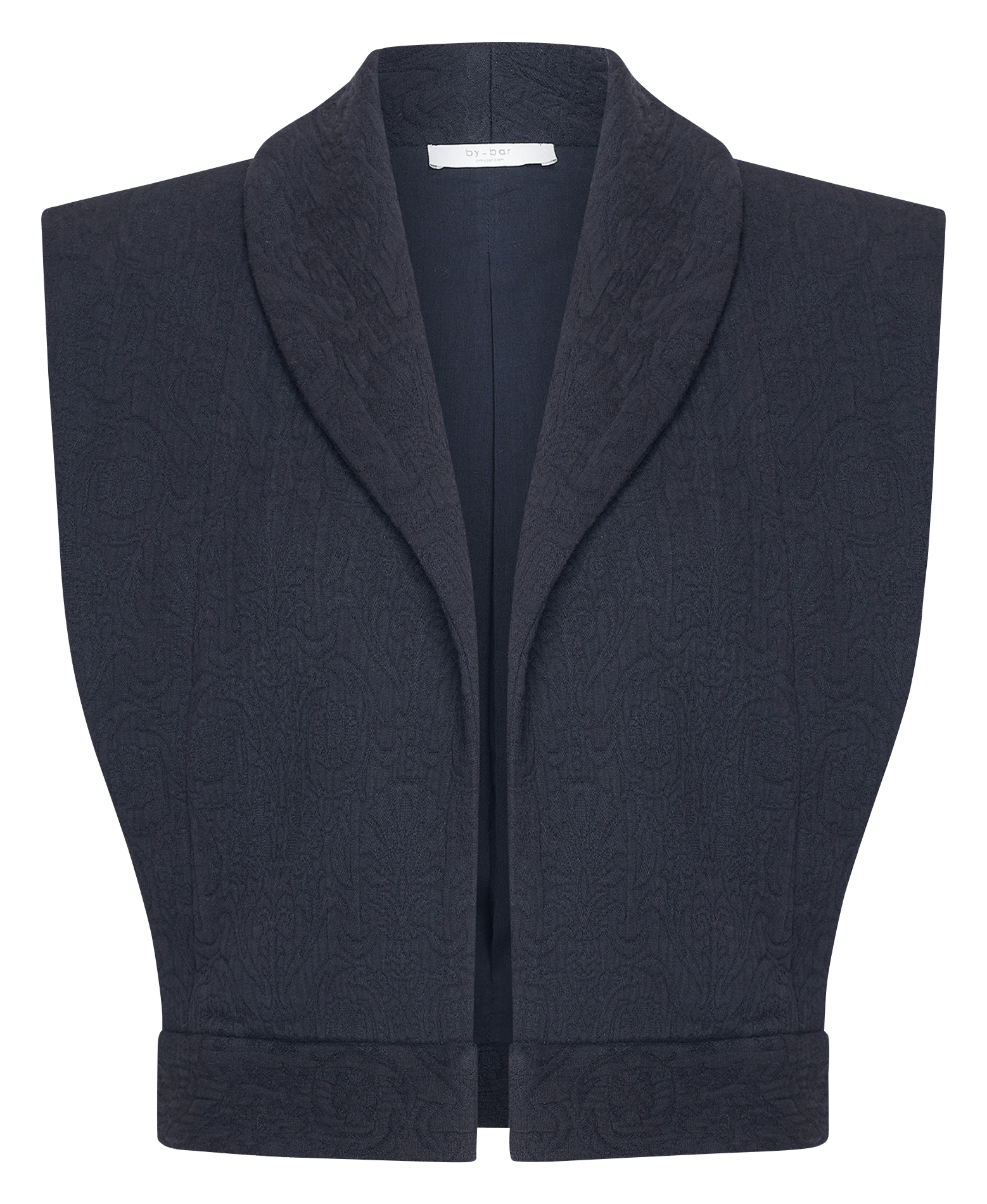 Jasje met reverskraag van katoen met structuur BY BAR Blauw