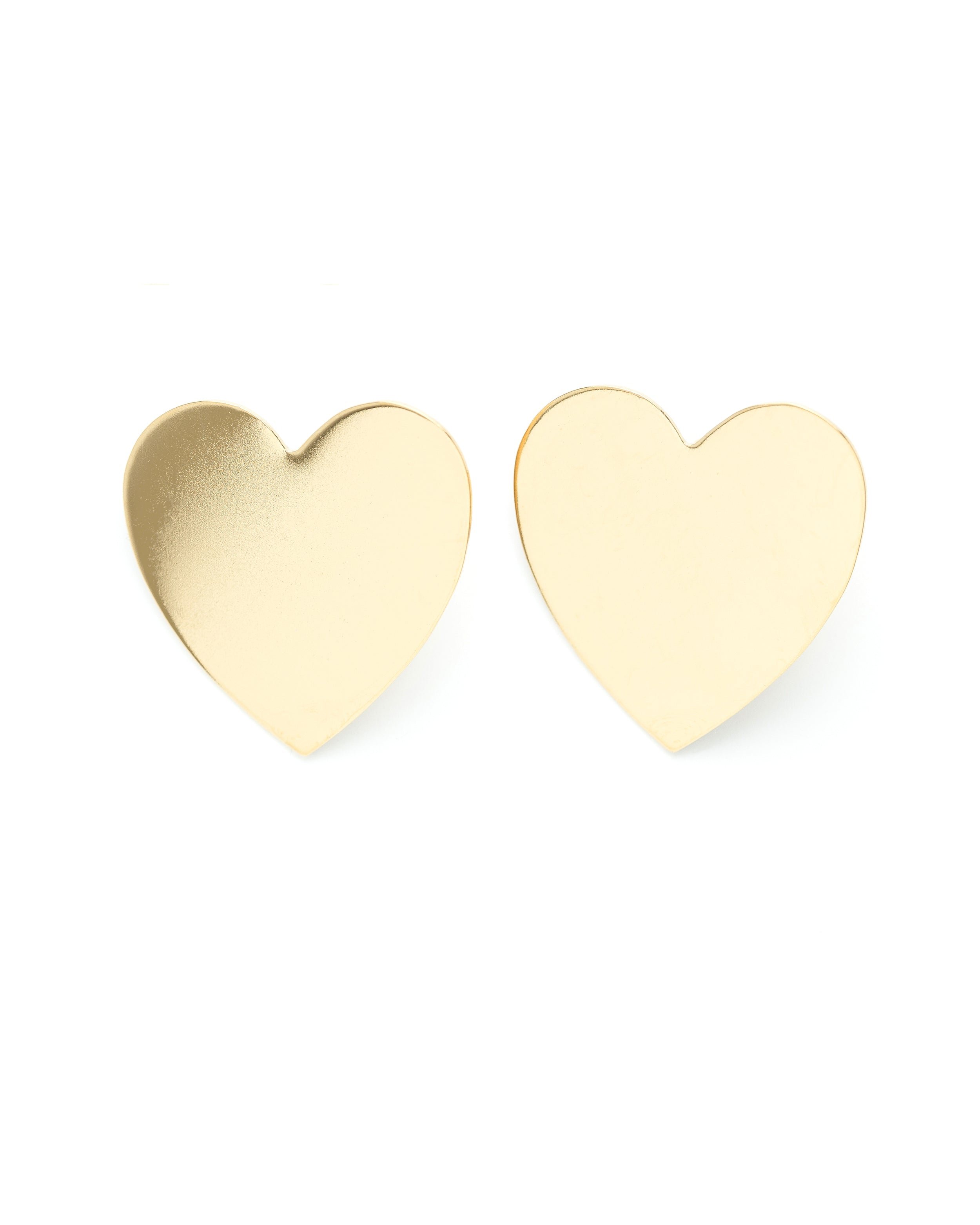 Maxi heart-shaped gold-plated stud earrings MONSIEUR SIMONE