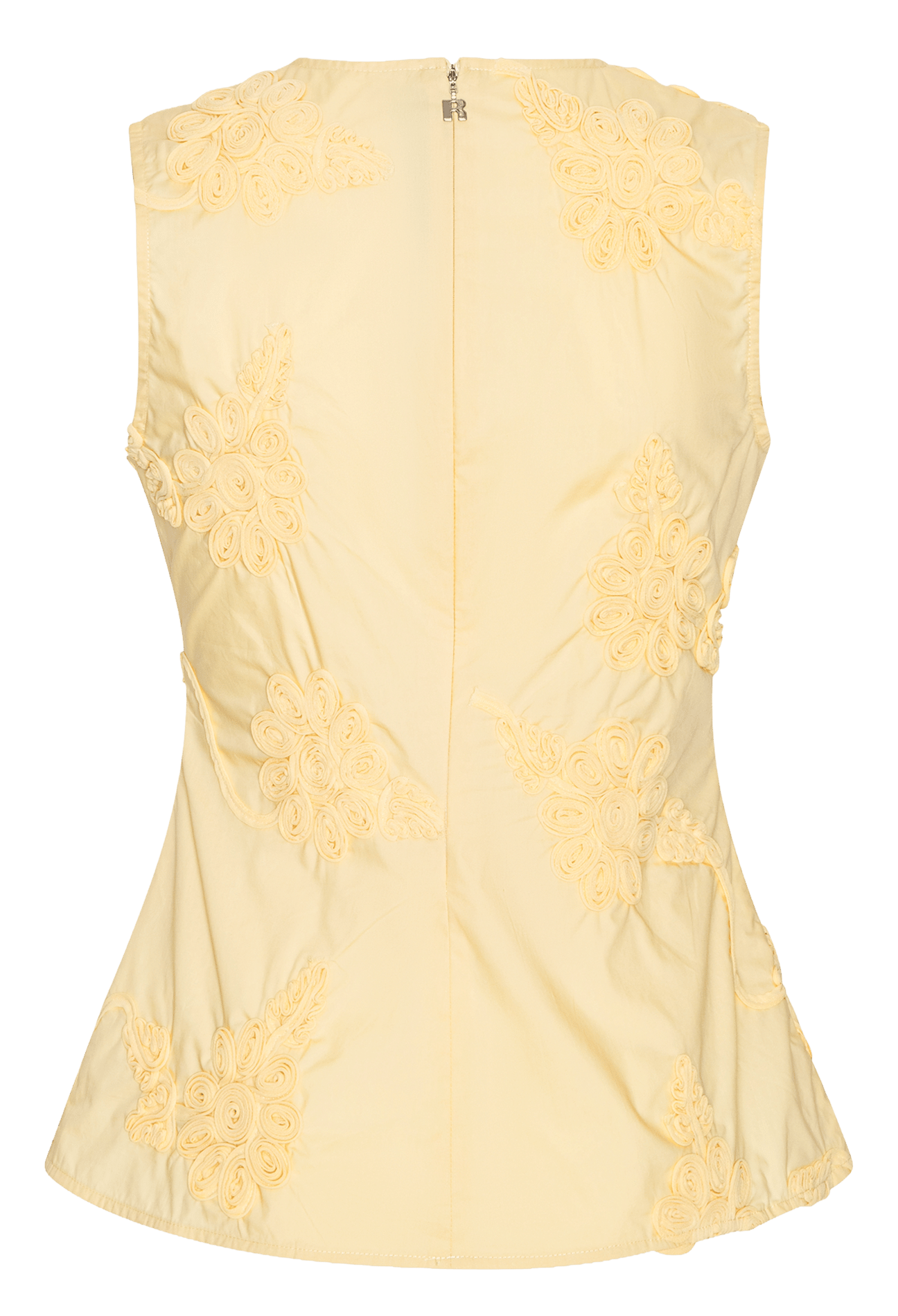 Top ajusté col rond en coton bio ROTATE Jaune