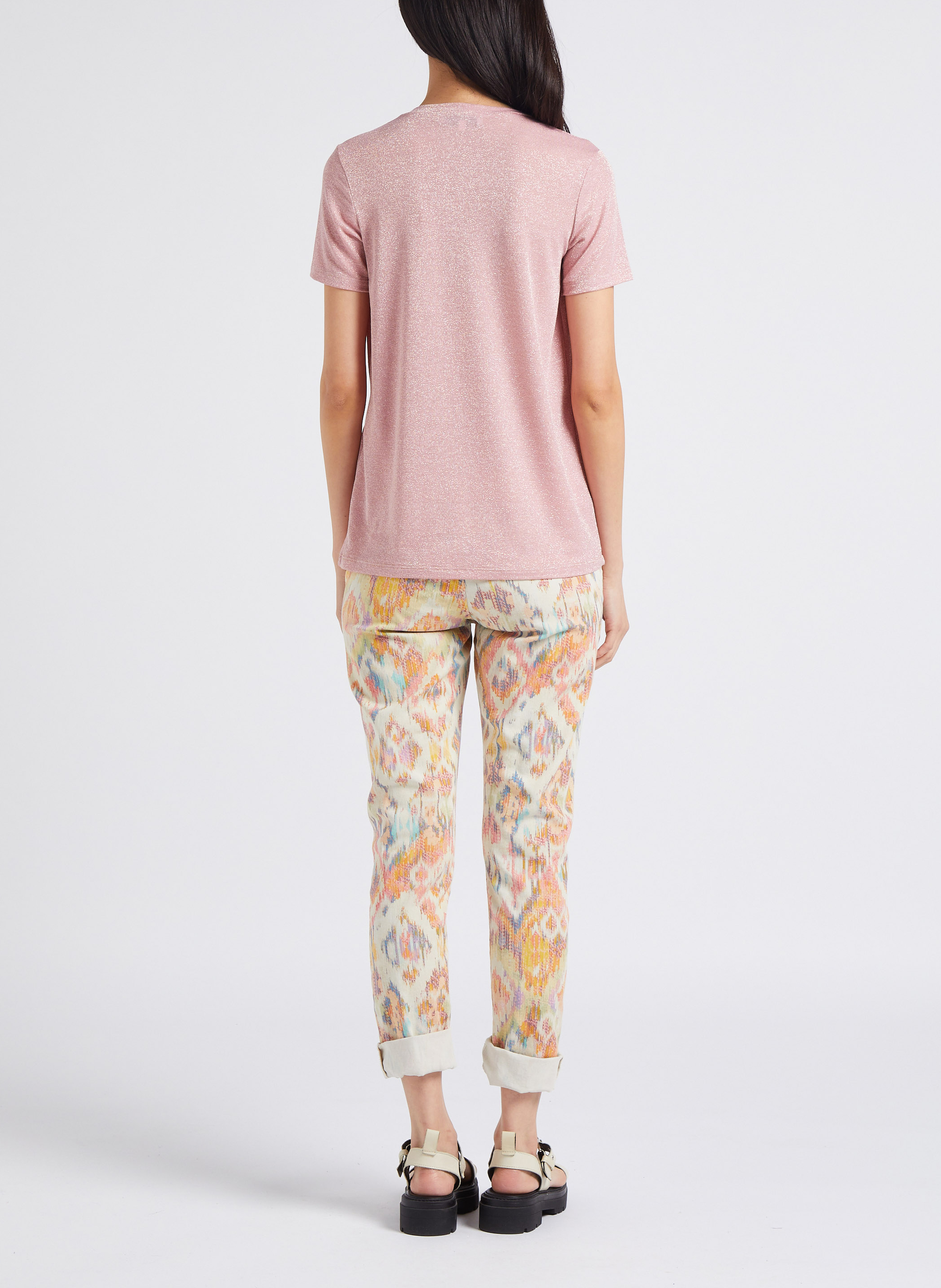 Pantalon taille basse en coton mélangé PLEASE Beige