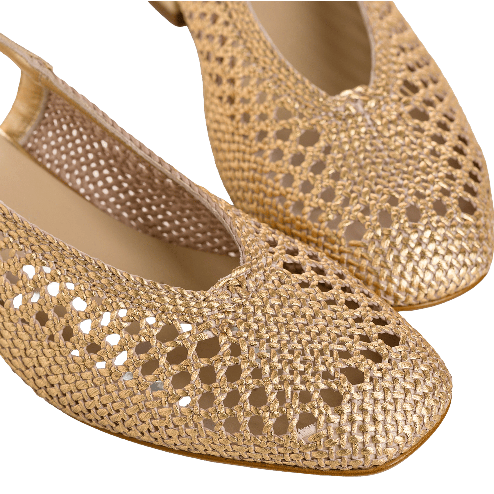 Escarpins slingback en cuir REQINS Doré