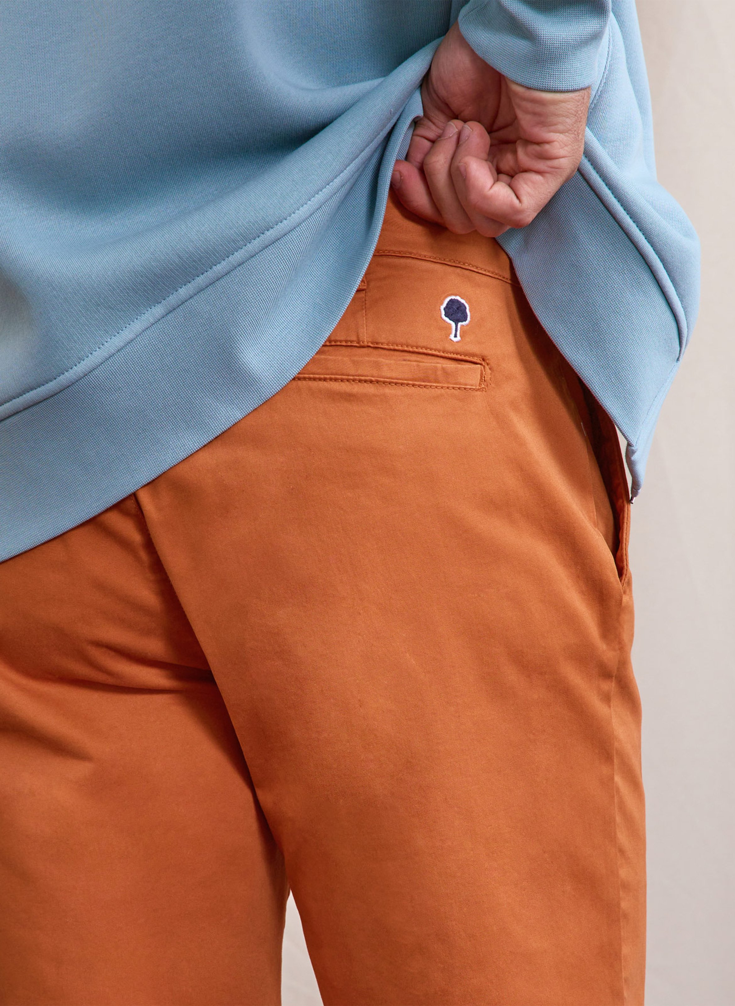 Short droit en coton mélangé FAGUO Rouge