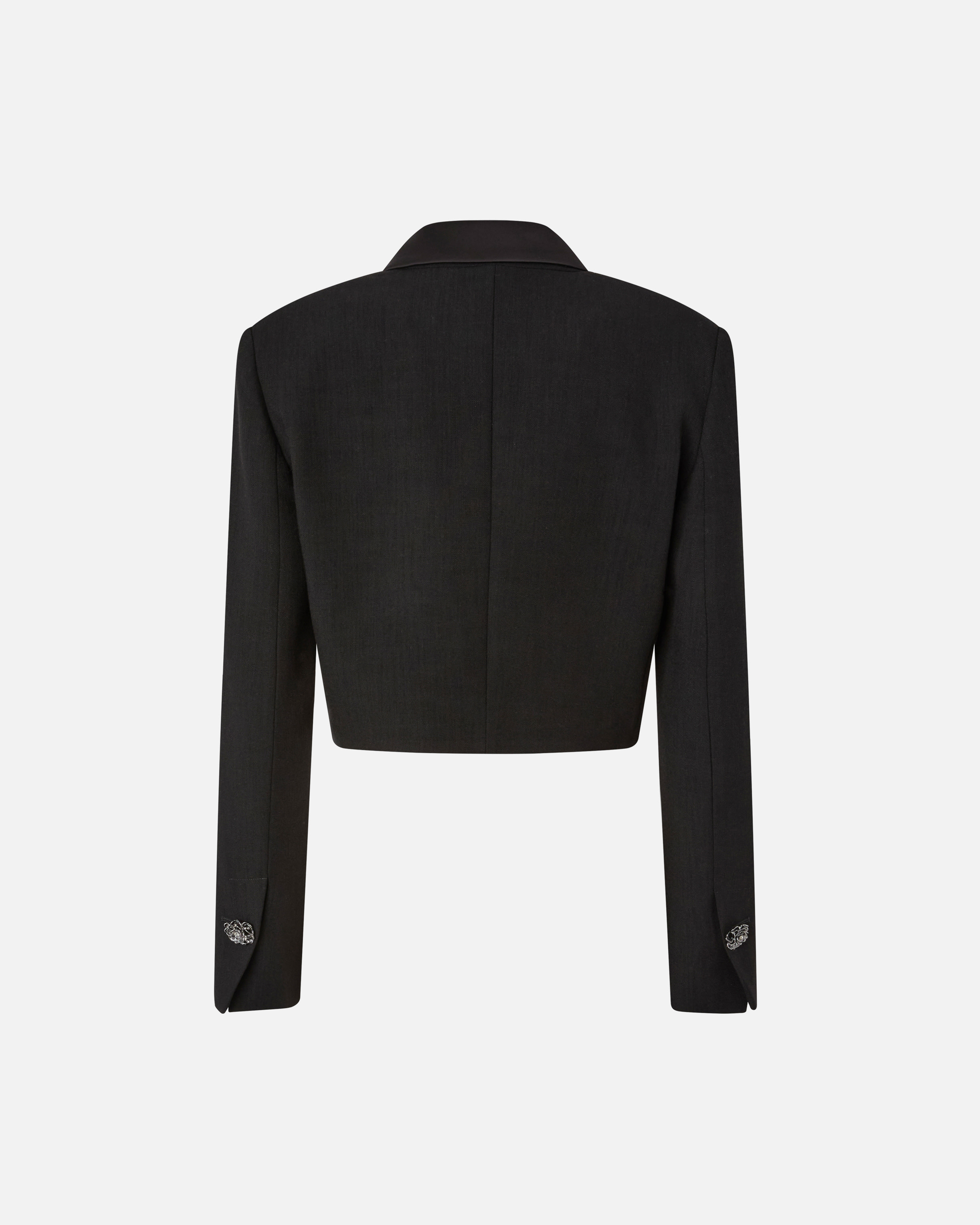 Veste cropped avec détails en satin PINKO Noir