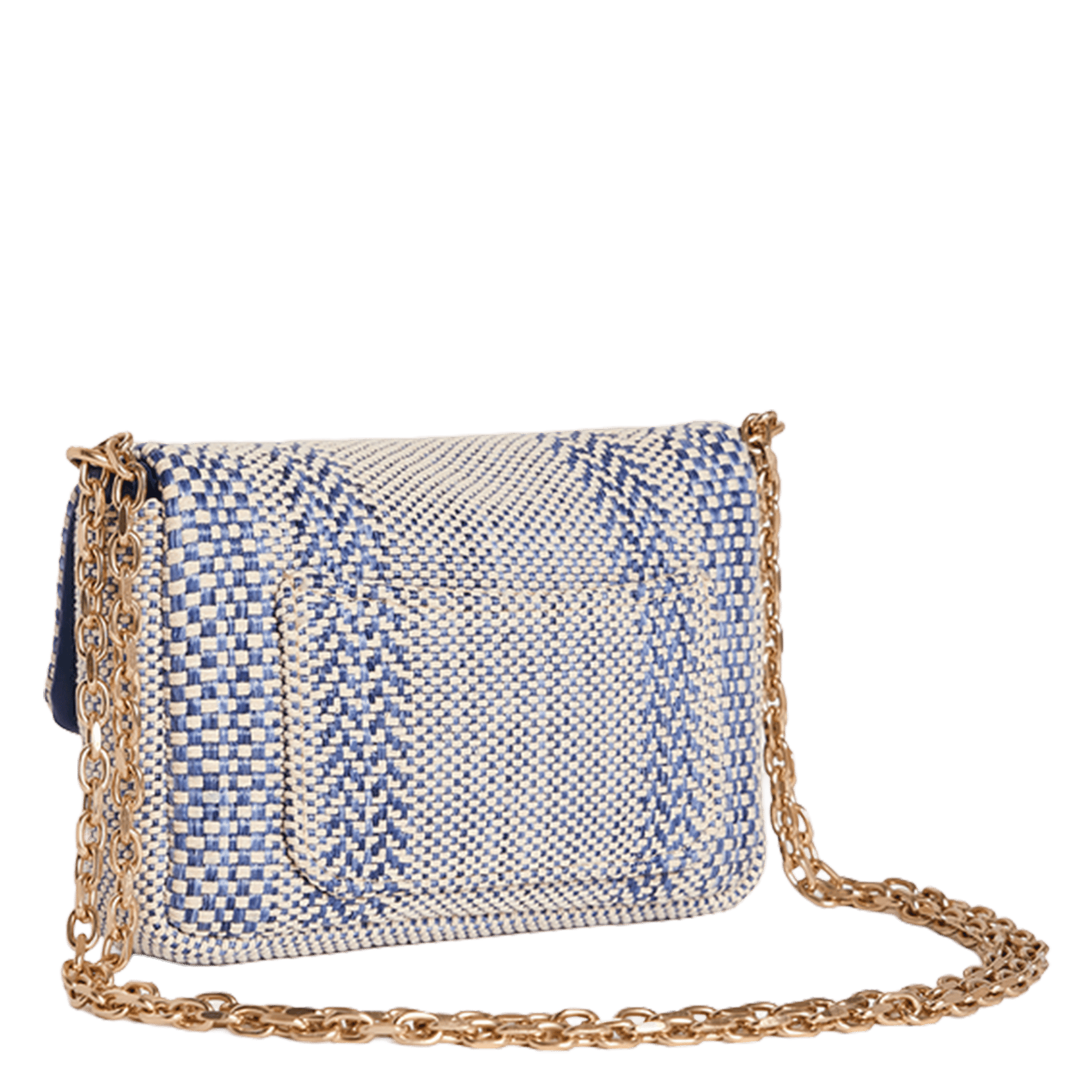 Sac à rabat bandoulière en cuir tressé VANESSA BRUNO Bleu