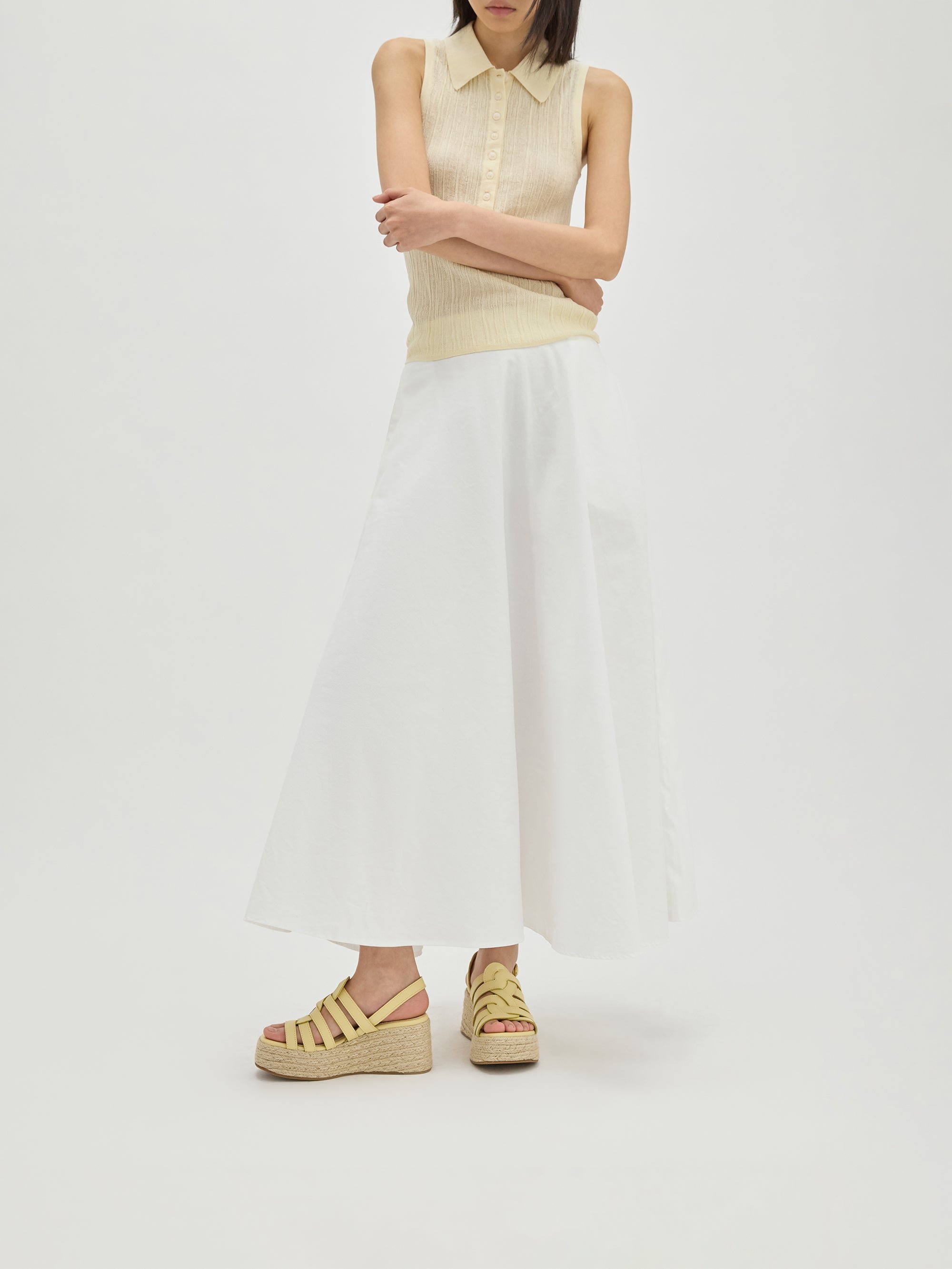 Suede multi-strap platform sandals with buckle VANESSA WU Yellow