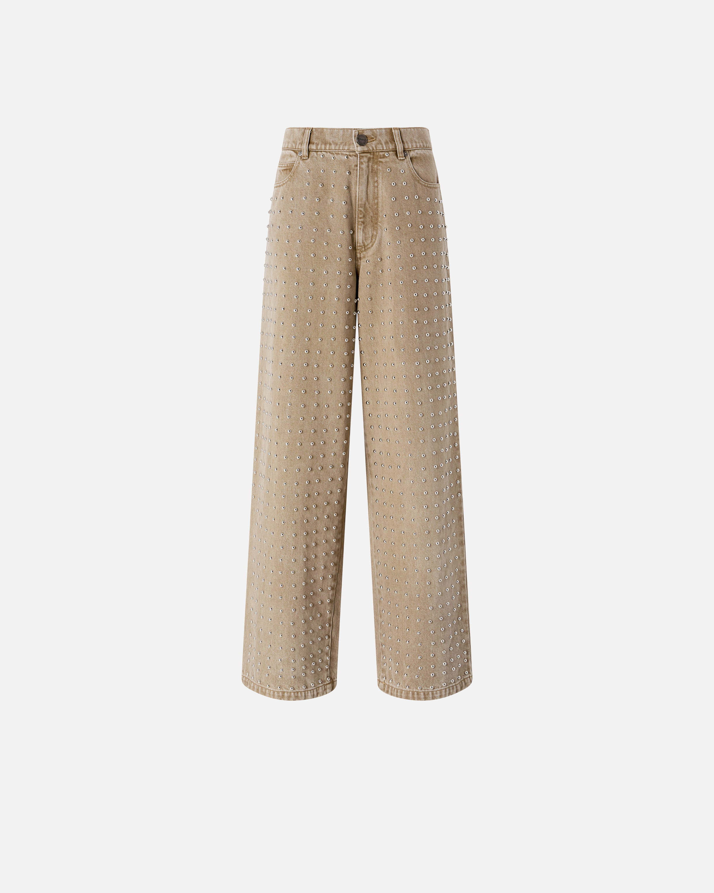 Studded brown jeans PINKO Beige