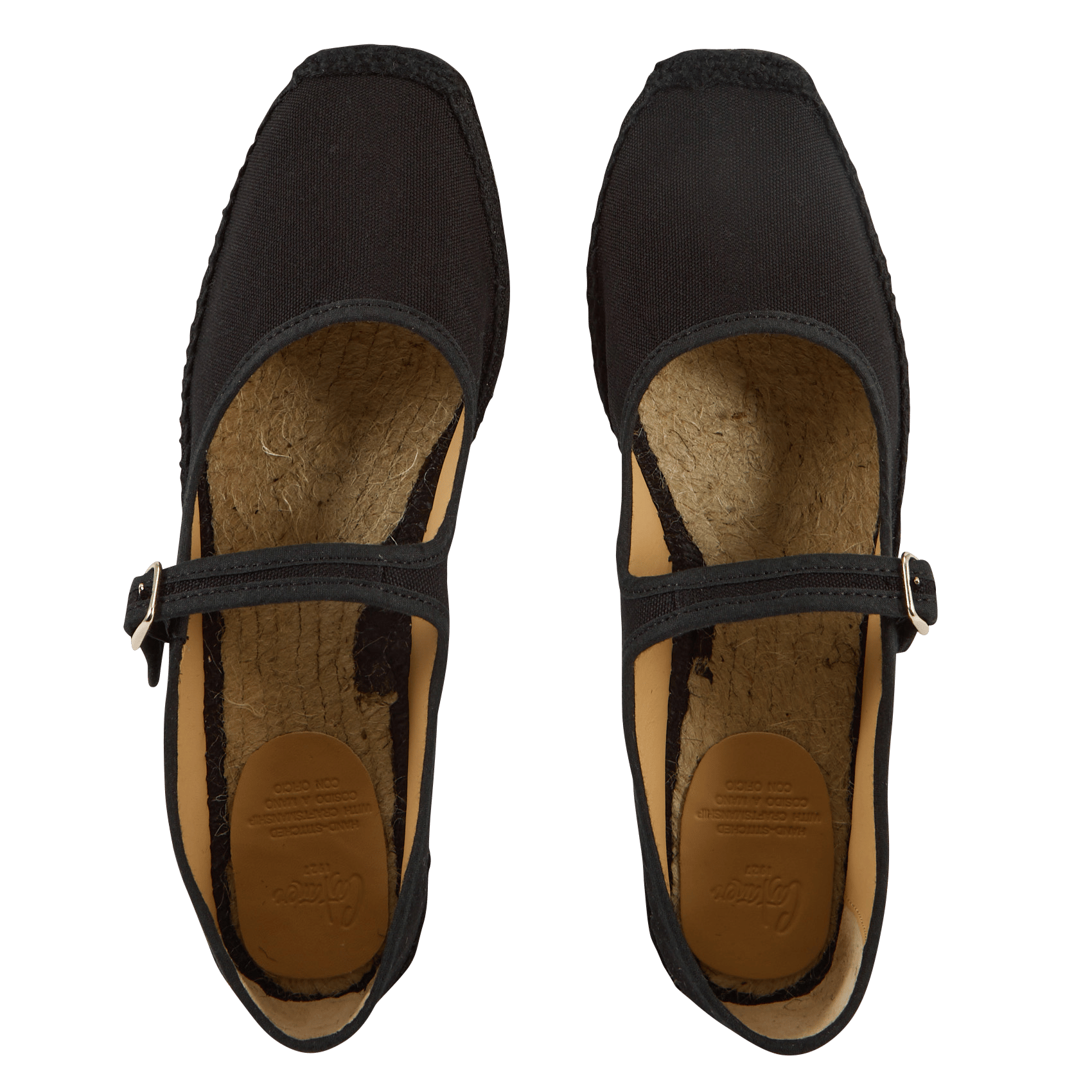 Flat plain cotton espadrilles CASTANER Black