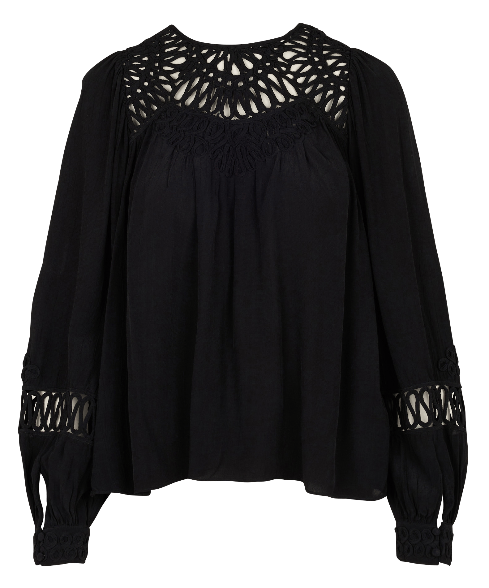 Blouse col rond brodée LOUISE MISHA Noir