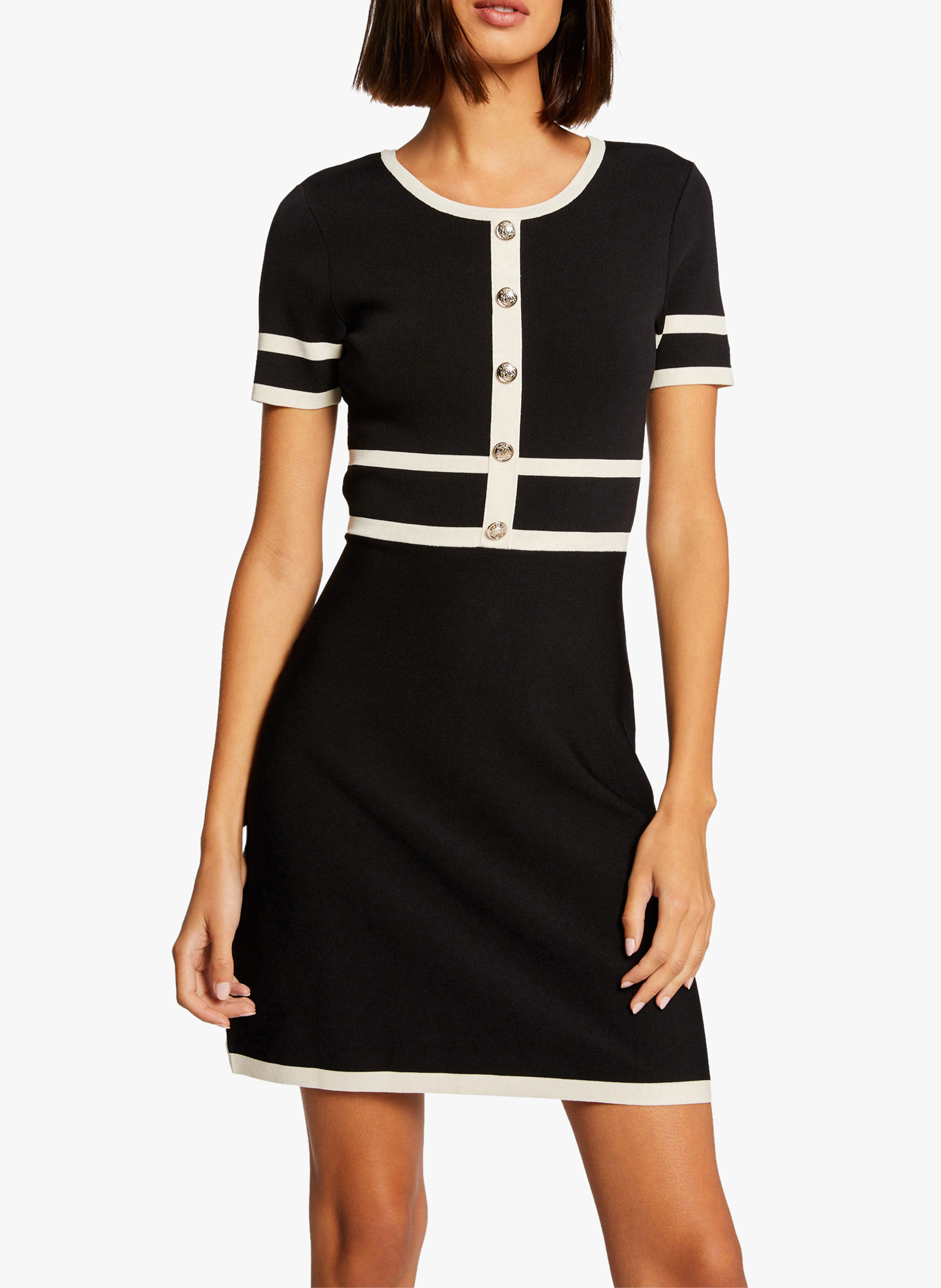 Short-sleeved sweater dress MORGAN Black