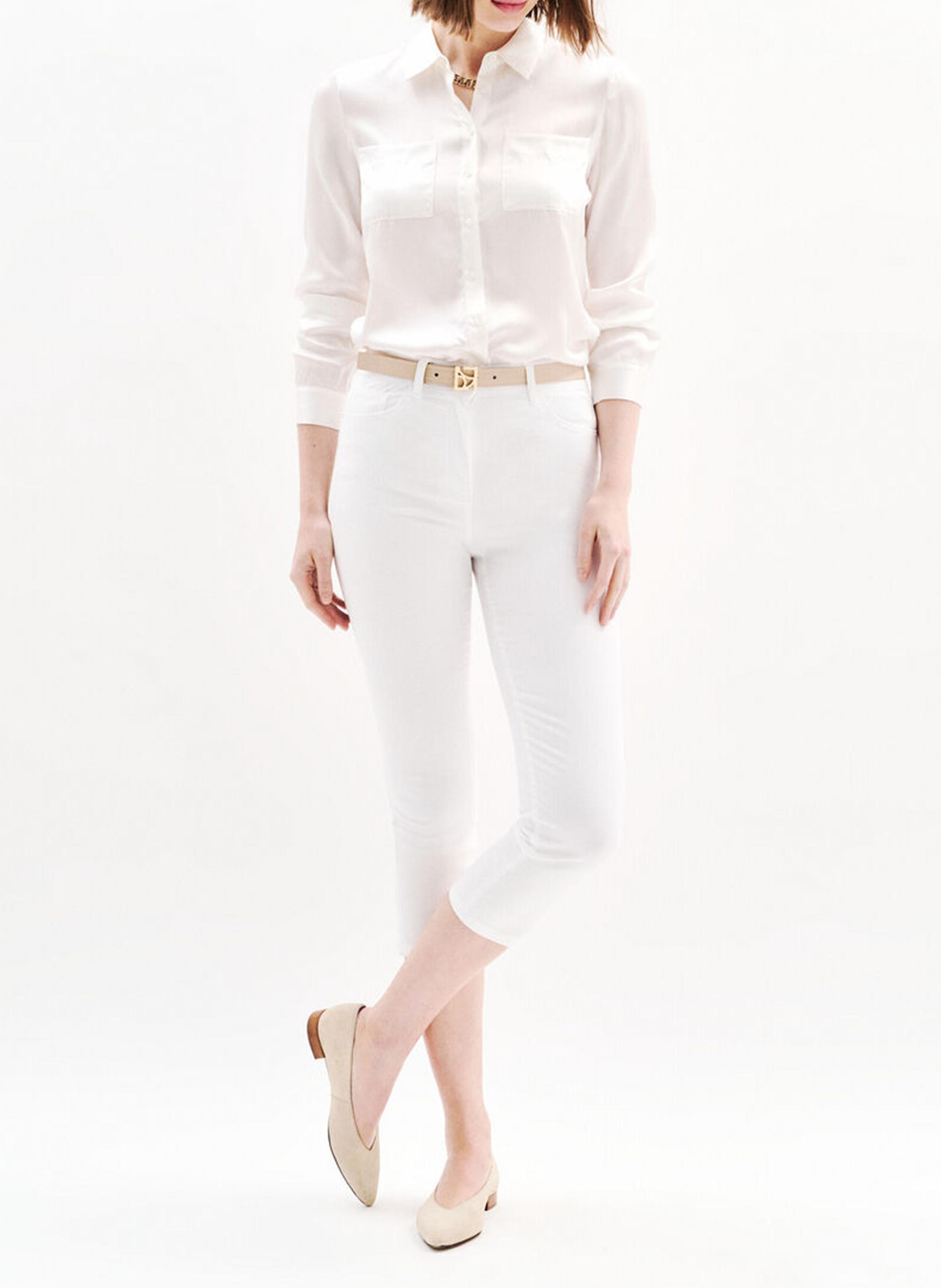 Jean slim taille haute CAROLL Blanc