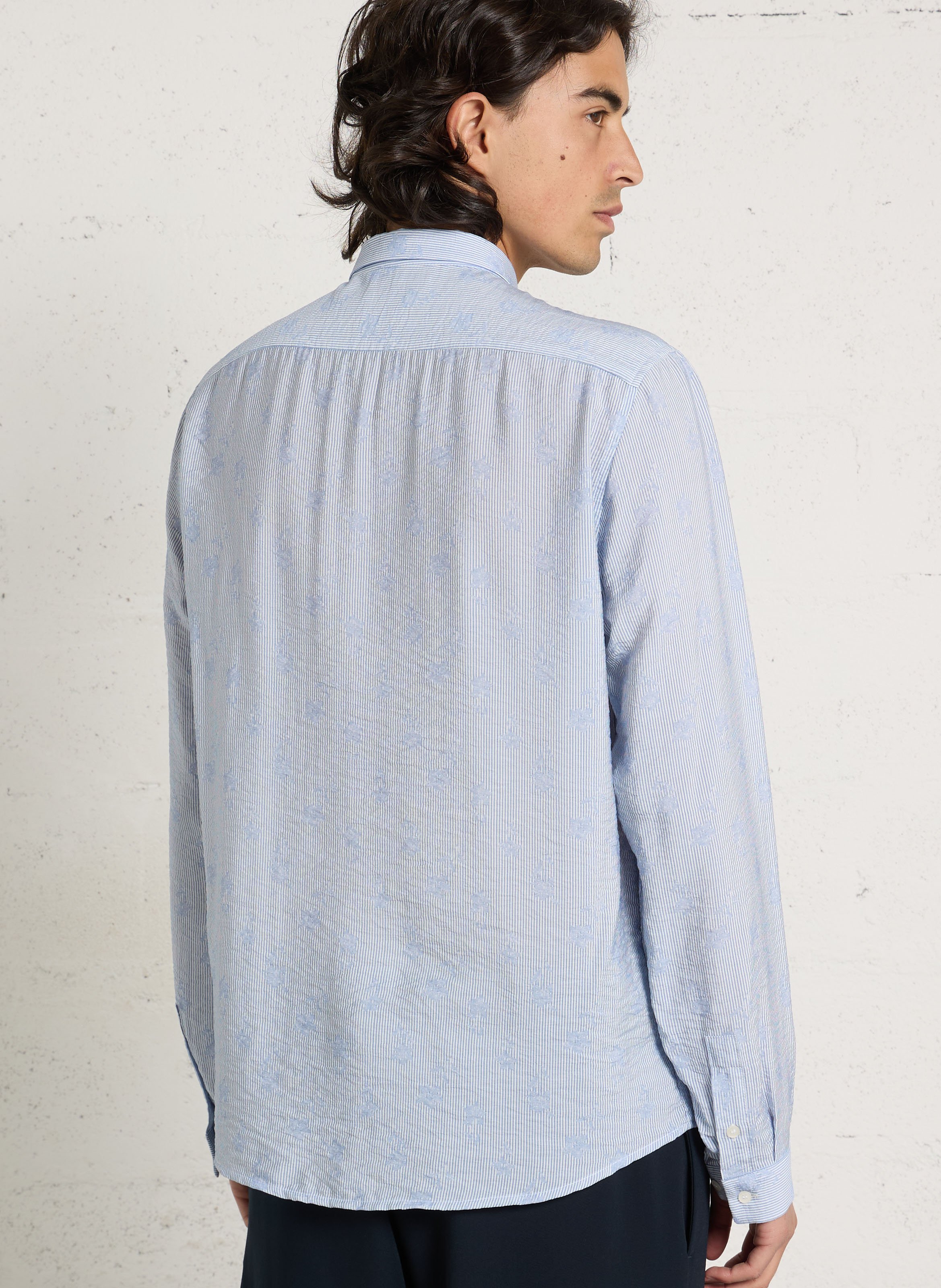 Chemise slim à rayures IKKS Bleu