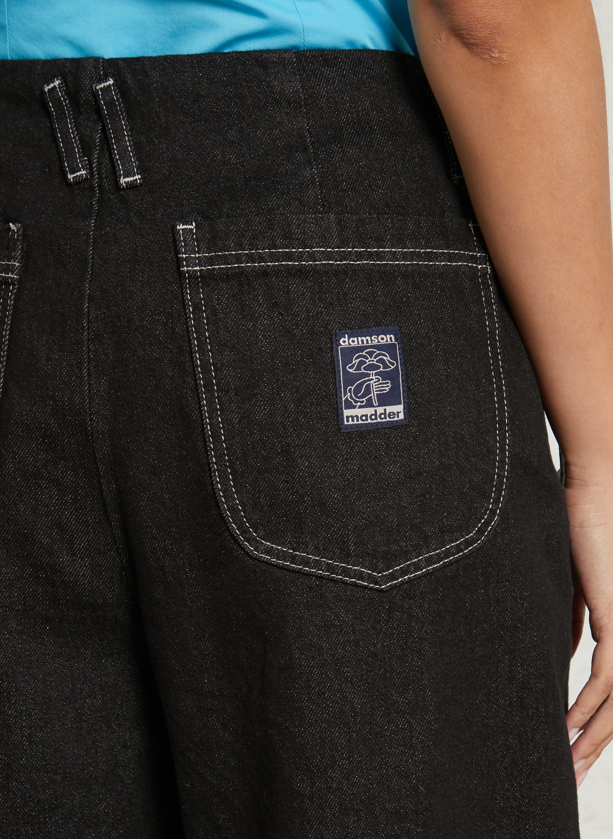 Jean large en coton bio et coton recyclé DAMSON MADDER Noir