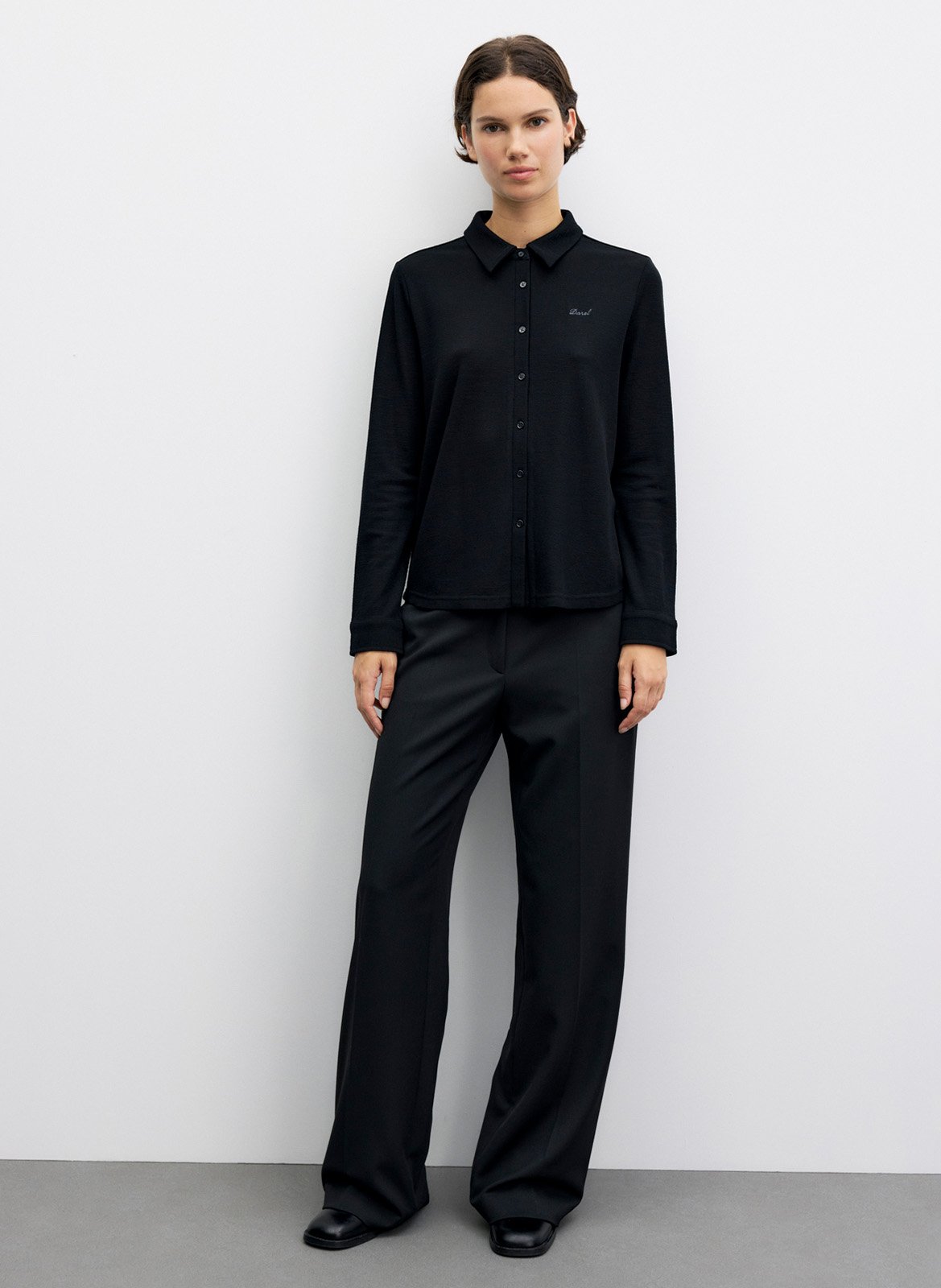 Rechte wollen blouse GERARD DAREL Zwart