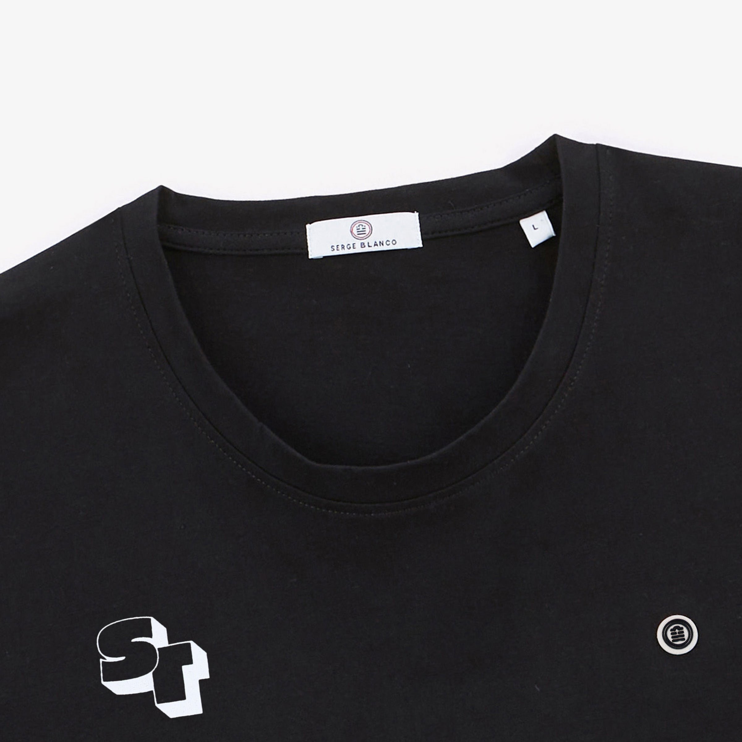 Short-sleeved cotton T-shirt SERGE BLANCO Black