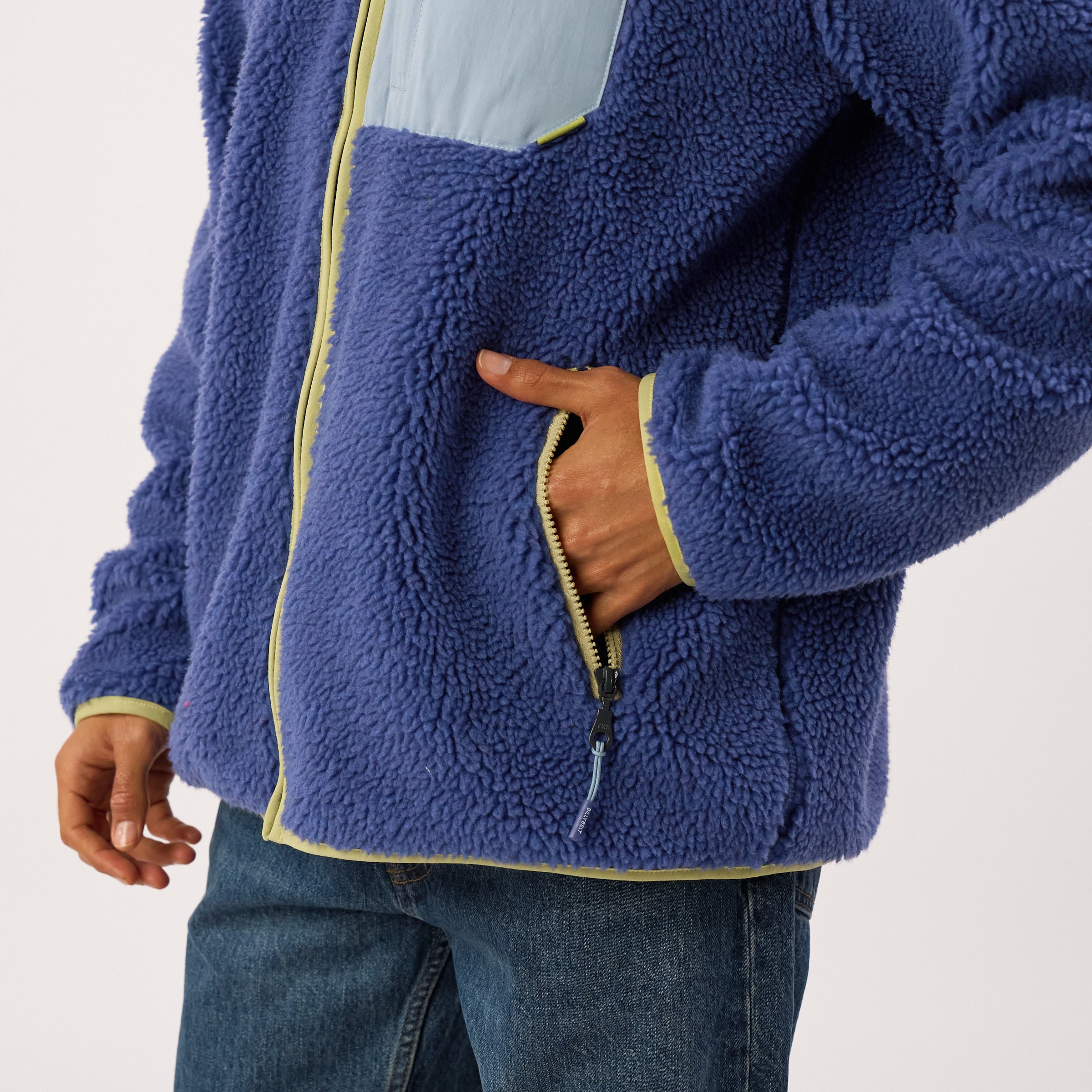 Sherpa zip-up jacket | Blue BILLYBELT Men
