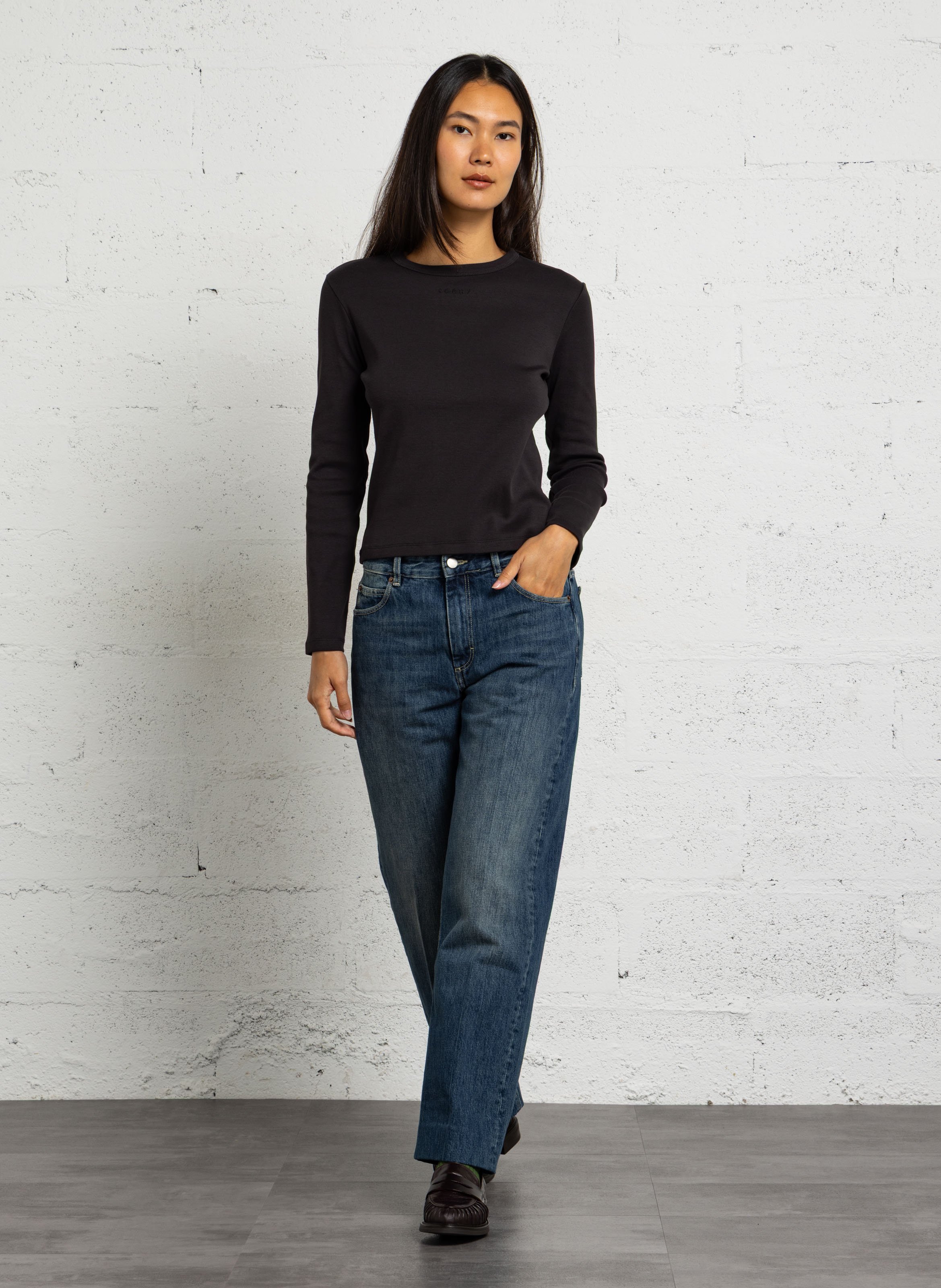 Straight-fit jeans van biologisch katoen SOEUR Blauw