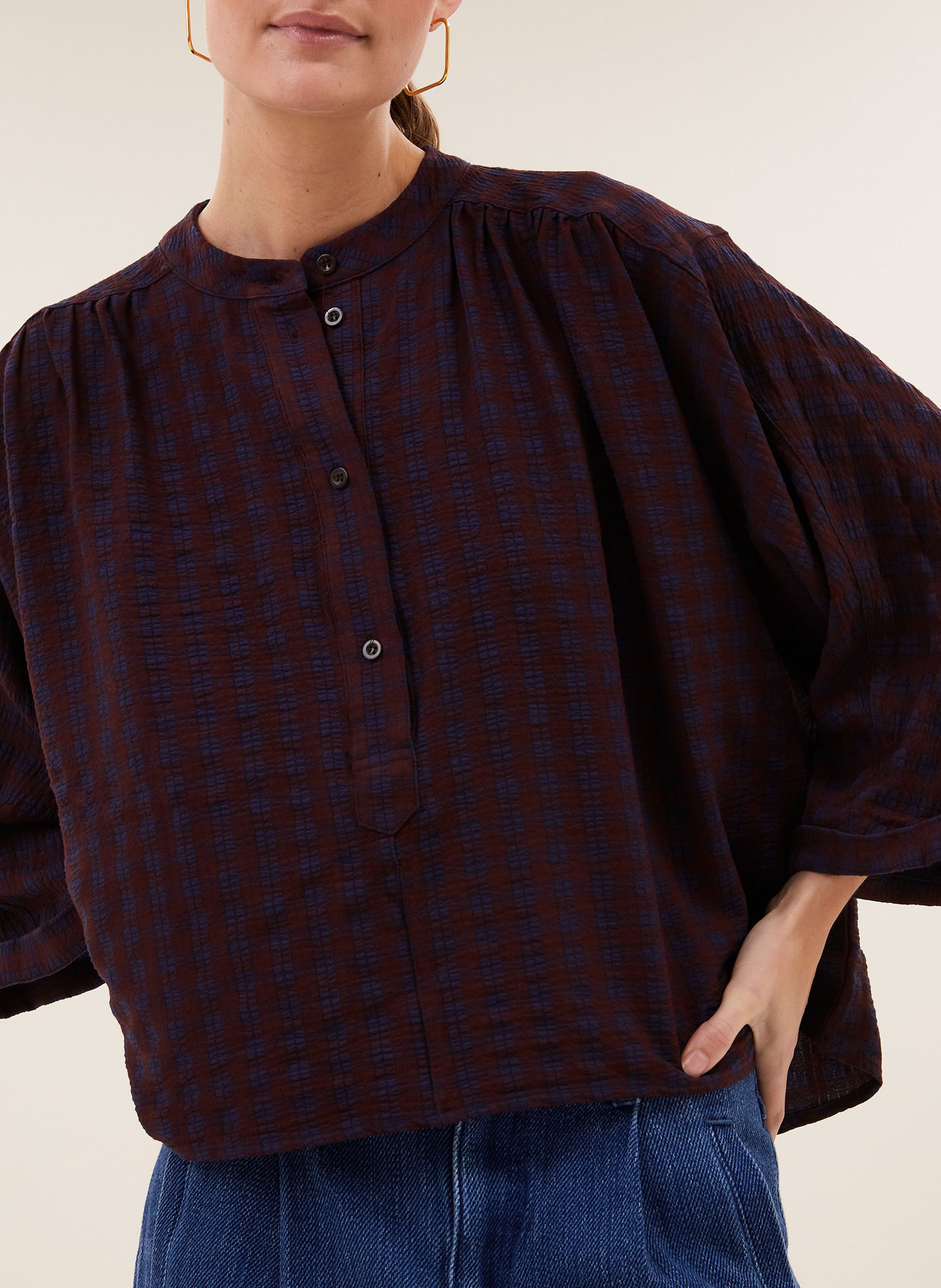 Blouse droite col rond  BY BAR Rouge