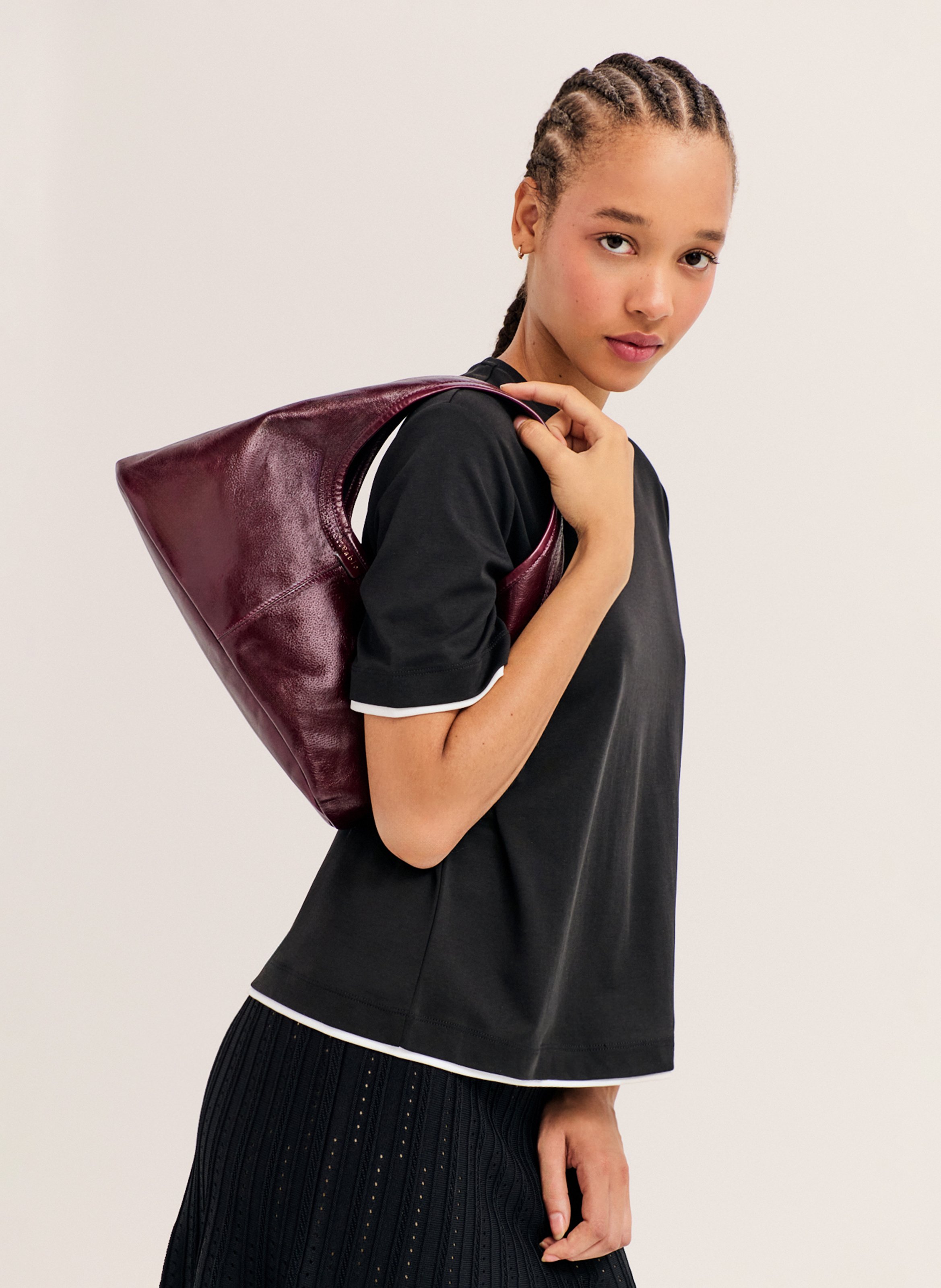 Hobo-Bag aus Leder | Rot PABLO Damen