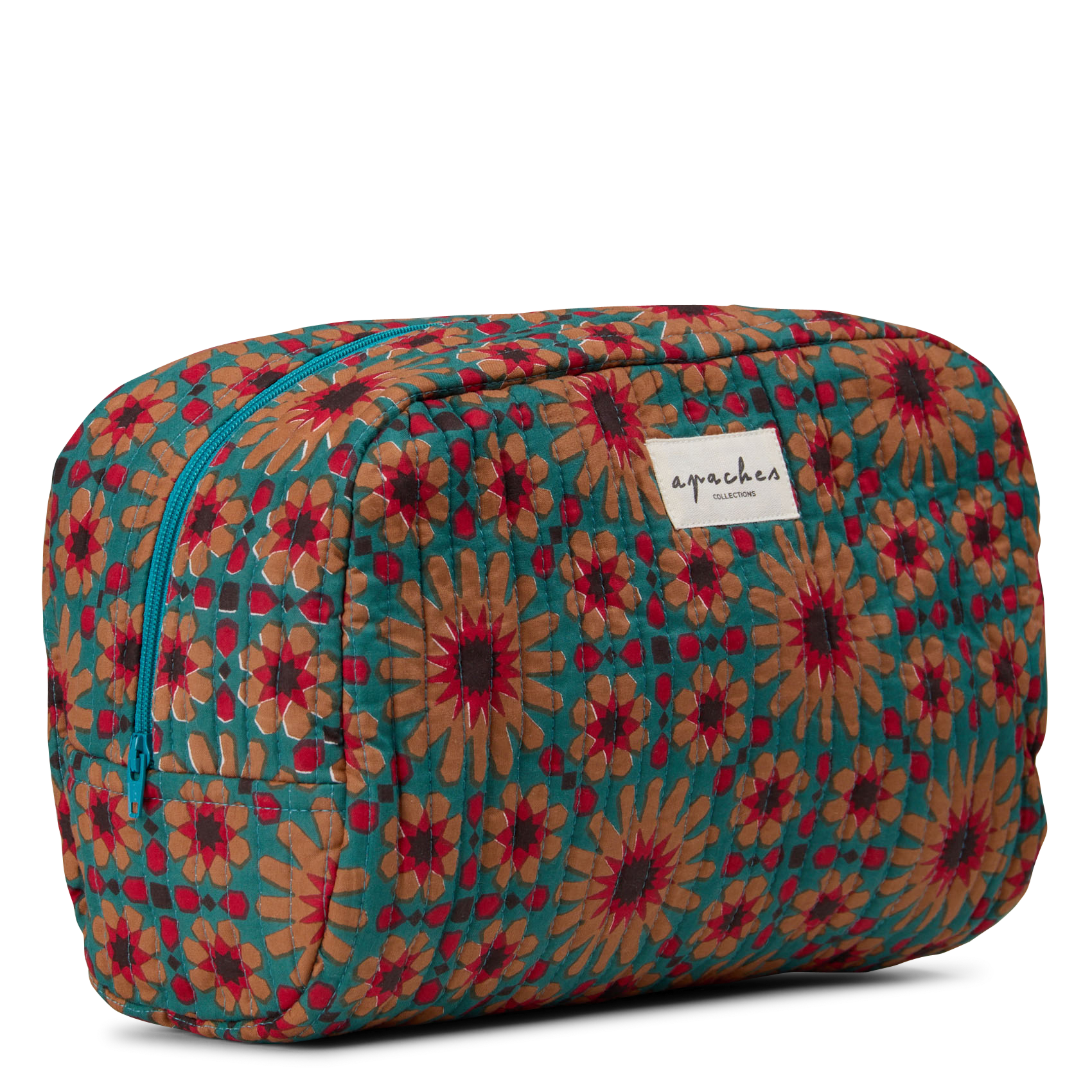 Trousse de toilette matelassée en coton APACHES COLLECTIONS Vert