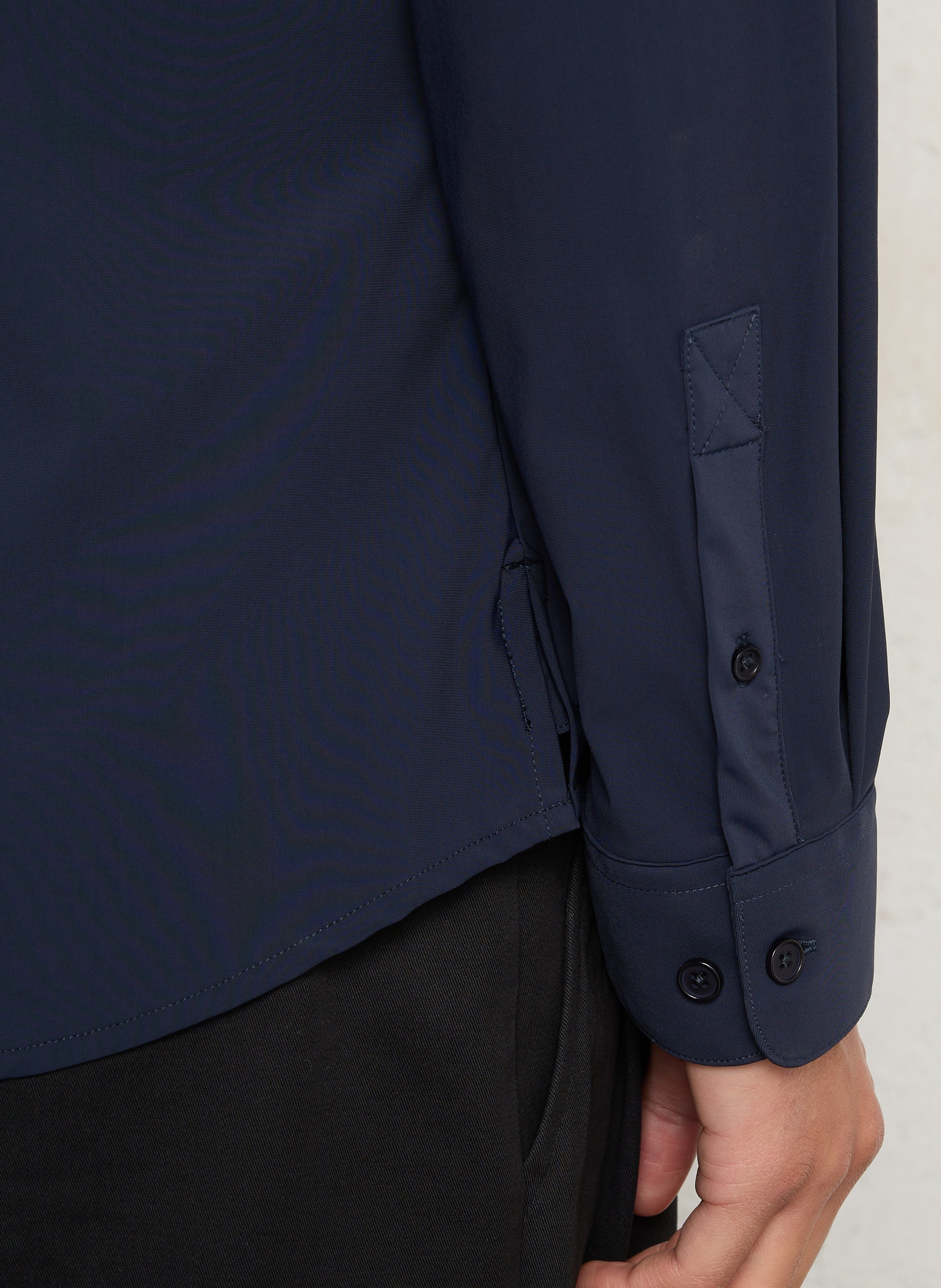 Cotton shirt with classic collar AU PRINTEMPS PARIS Blue