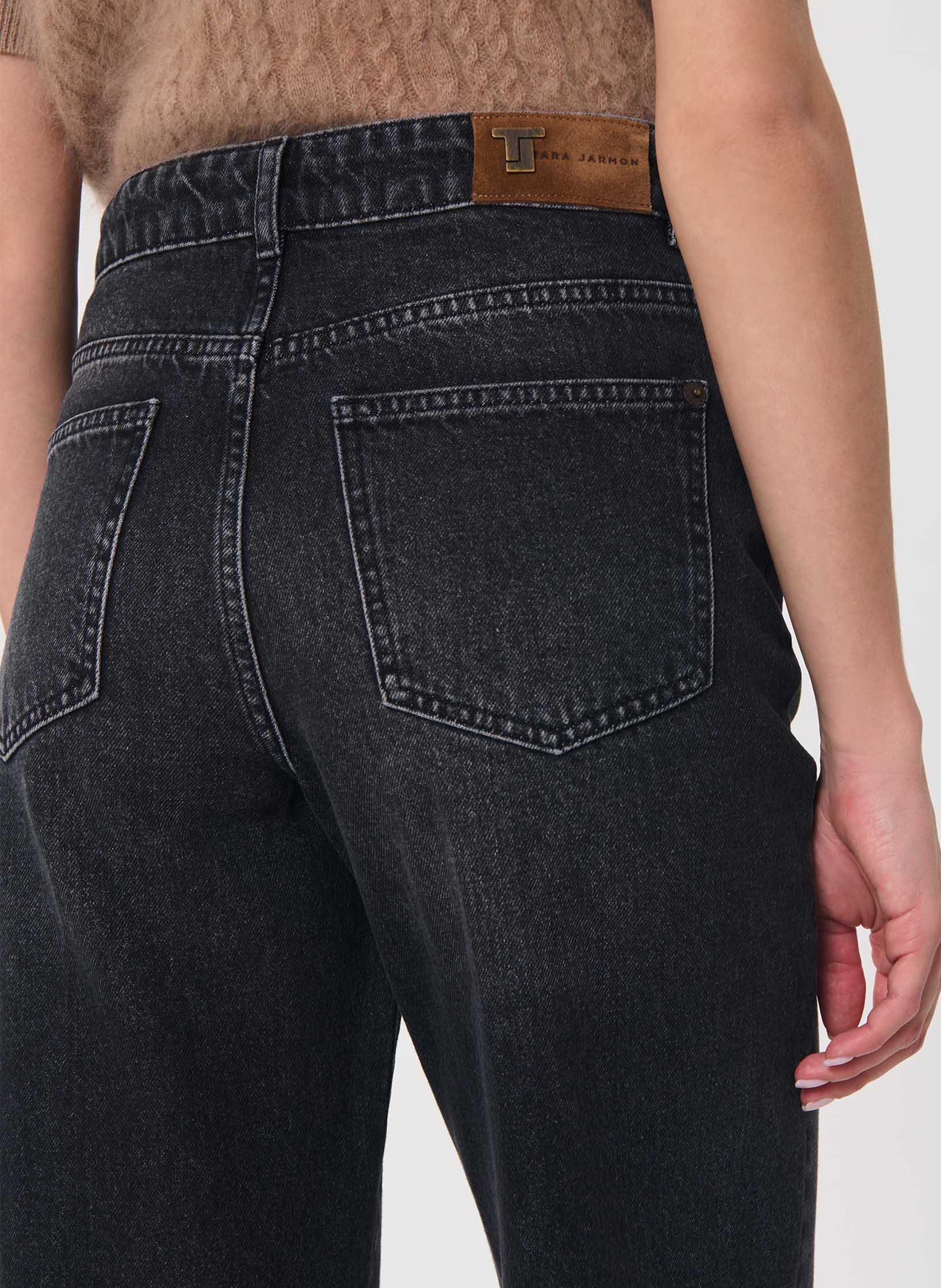 Jean bootcut uni à détail clouté TARA JARMON Noir
