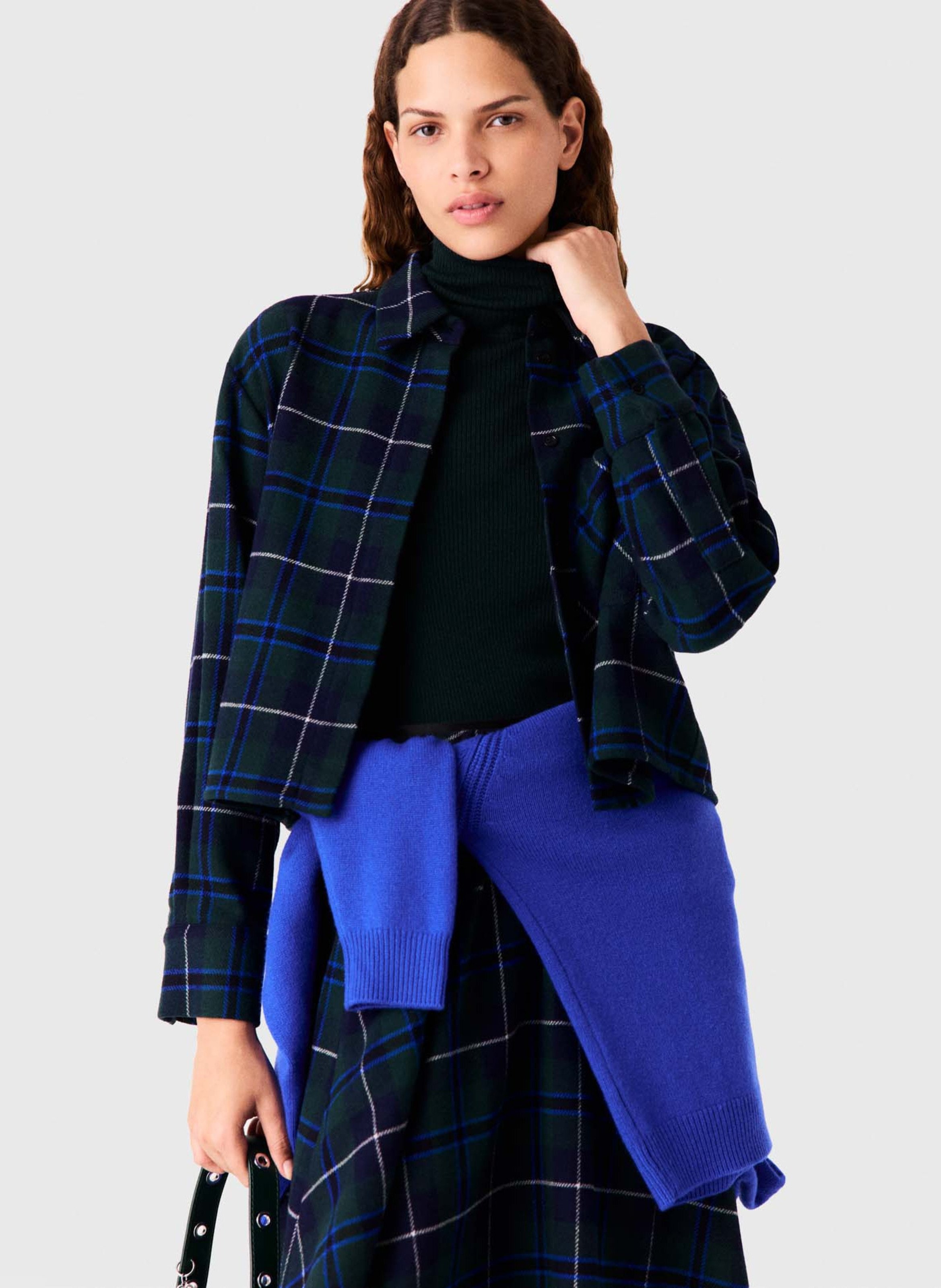 Checked shirt with classic collar MAJE Green