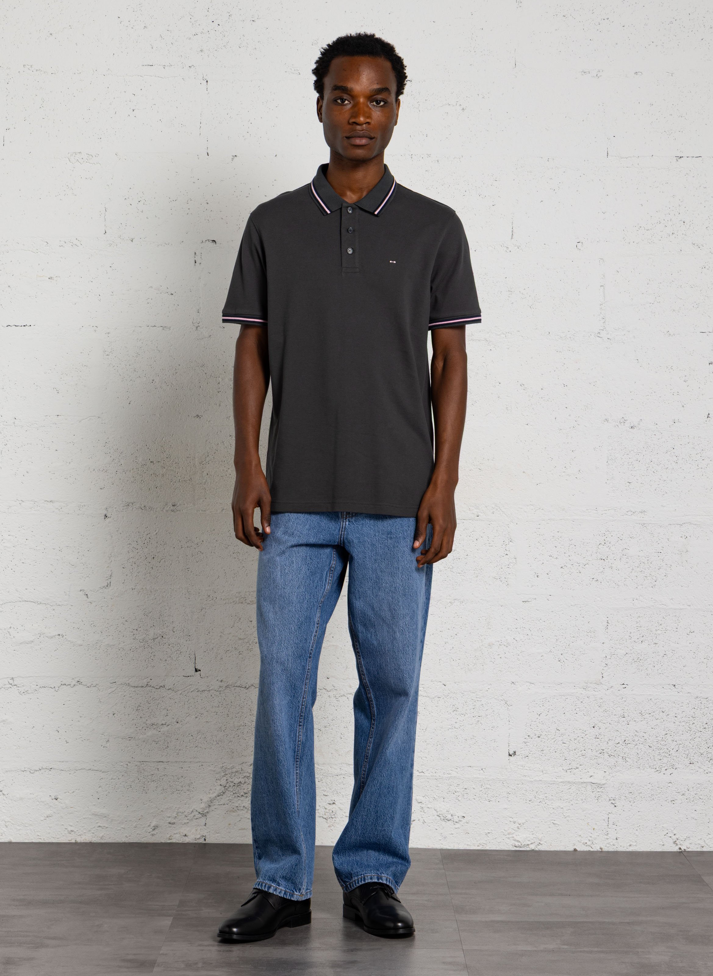Short-sleeved solid color polo shirt EDEN PARK Khaki