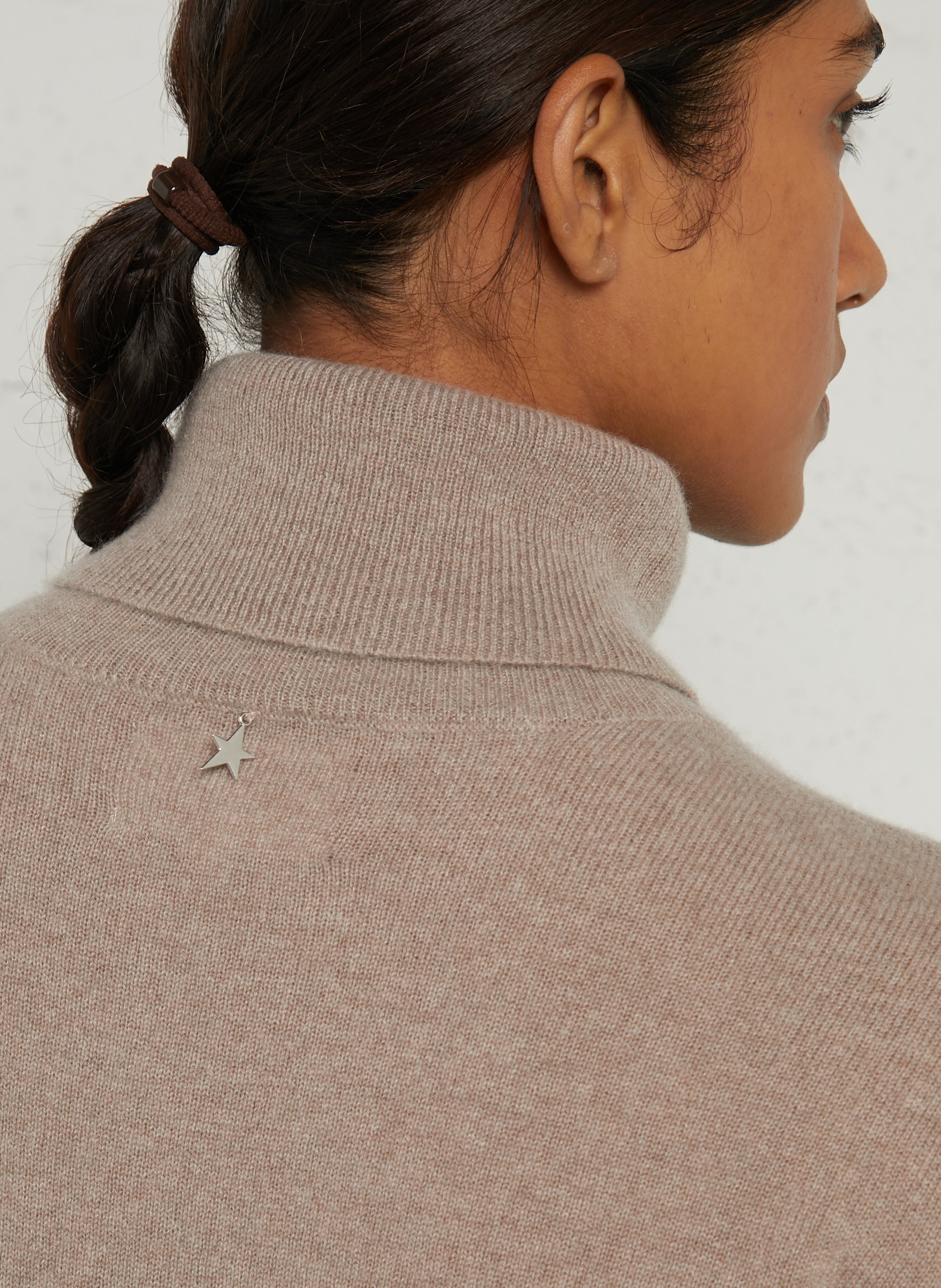 Pull ample col roulé en cachemire SUD EXPRESS Beige
