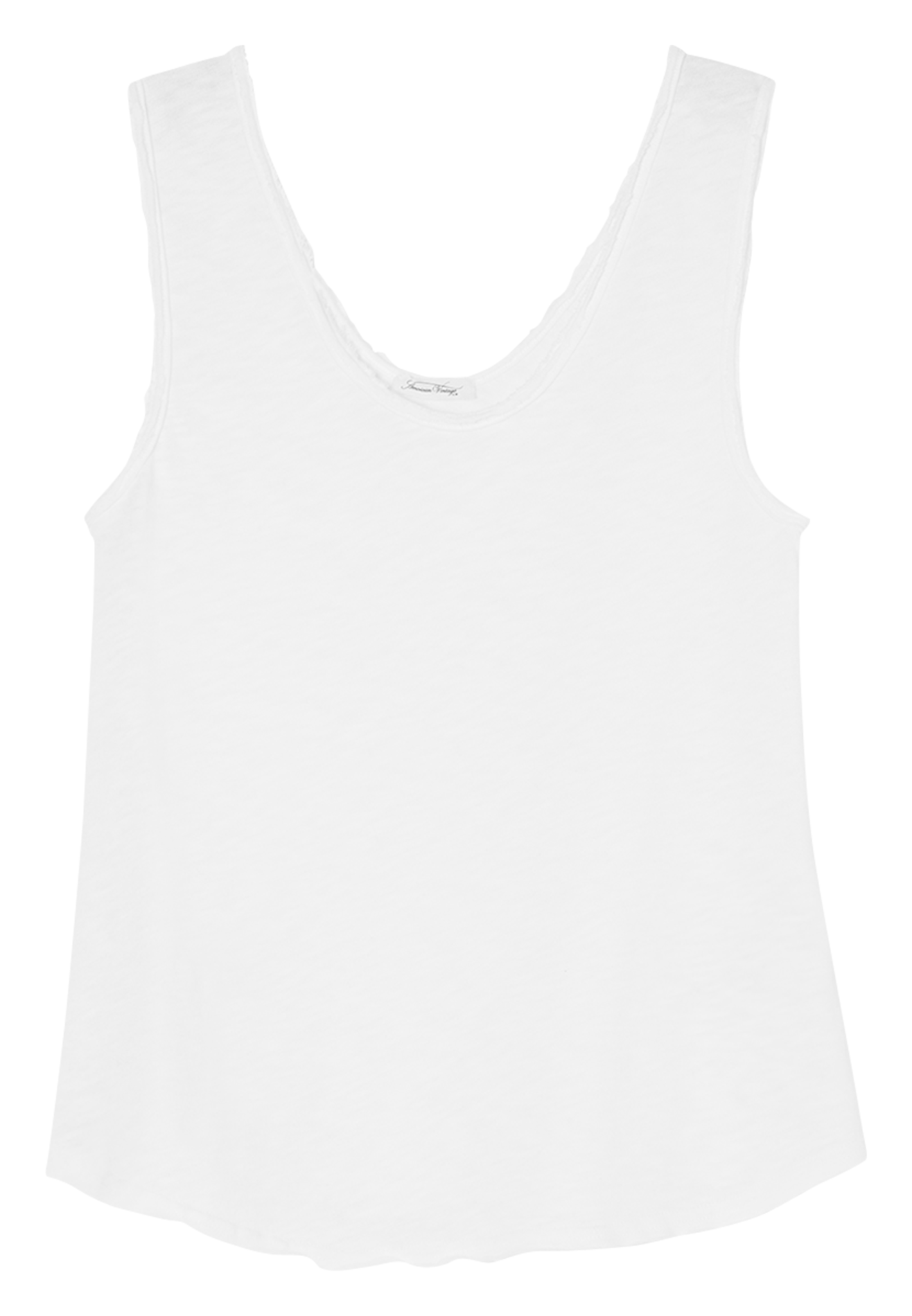 Débardeur col rond droit en coton AMERICAN VINTAGE Blanc