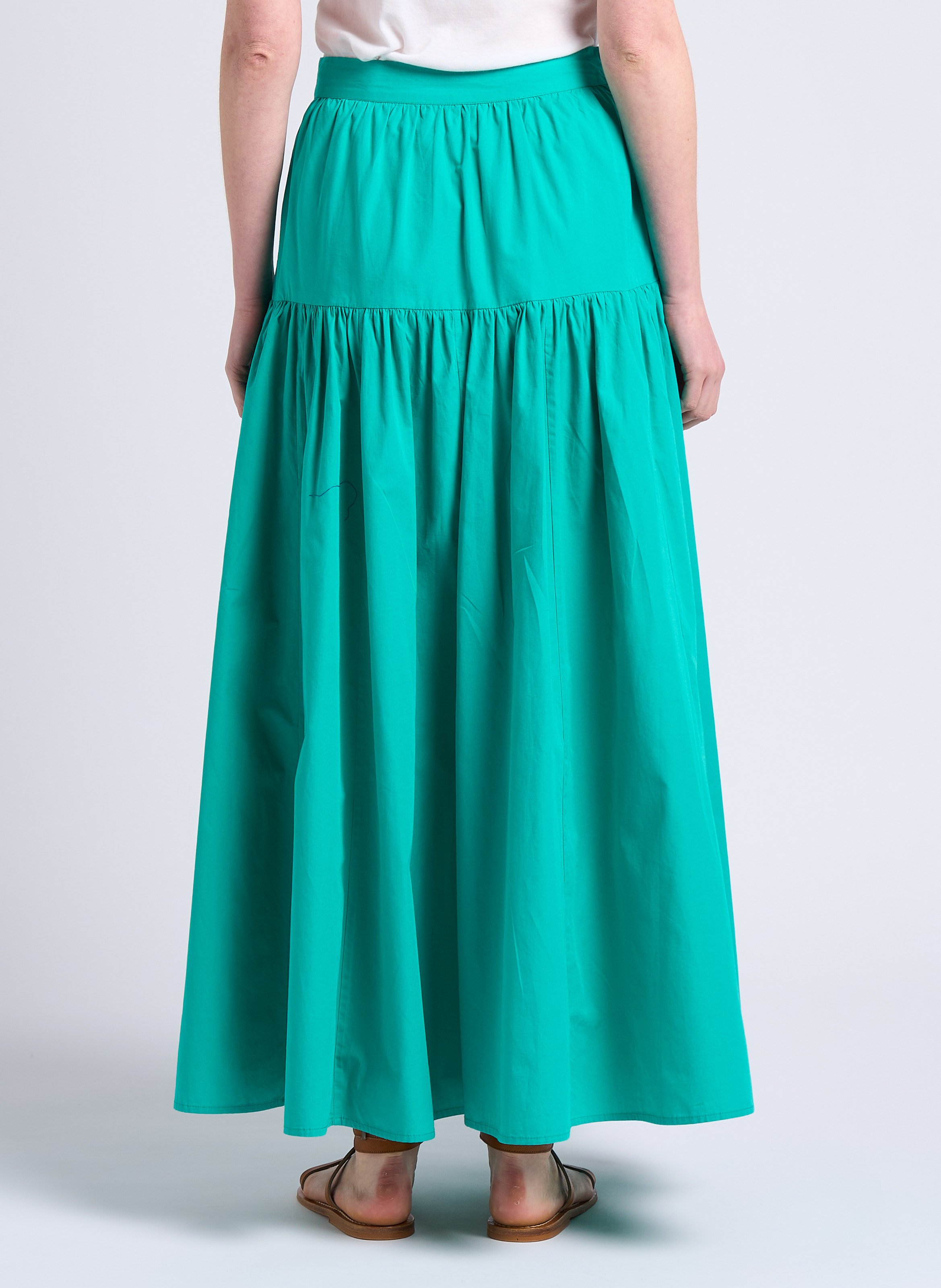 Ausgestellter Maxirock aus Baumwolle ANTIK BATIK Blau