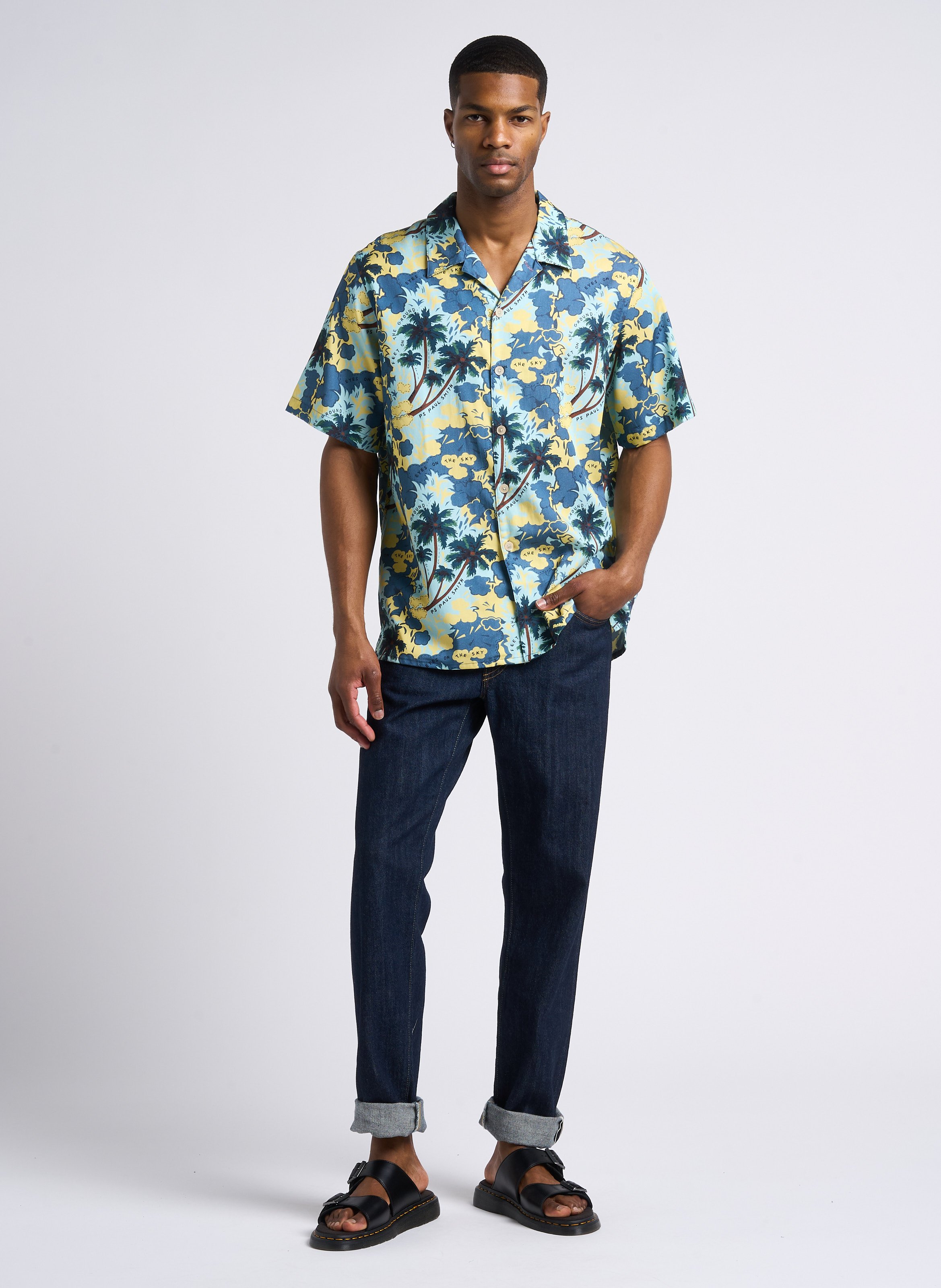 Straight printed shirt with lapels PAUL SMITH Blue