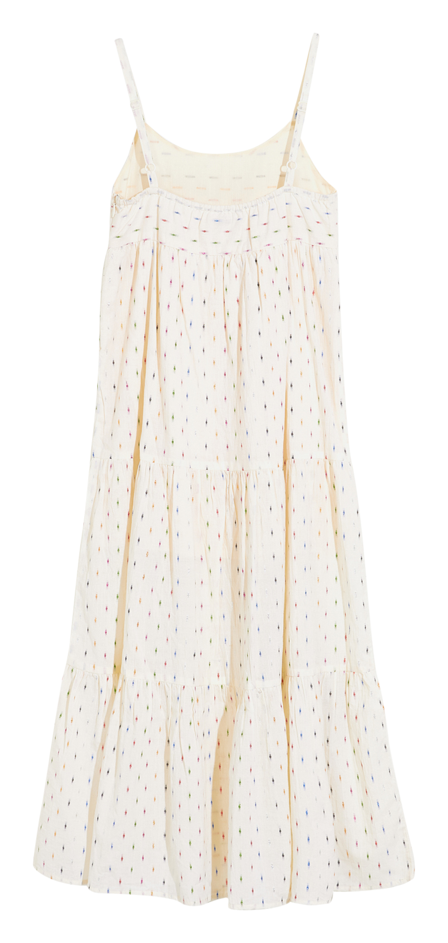 Long dress with ruffles and metallic threads in cotton BELLEROSE Grey