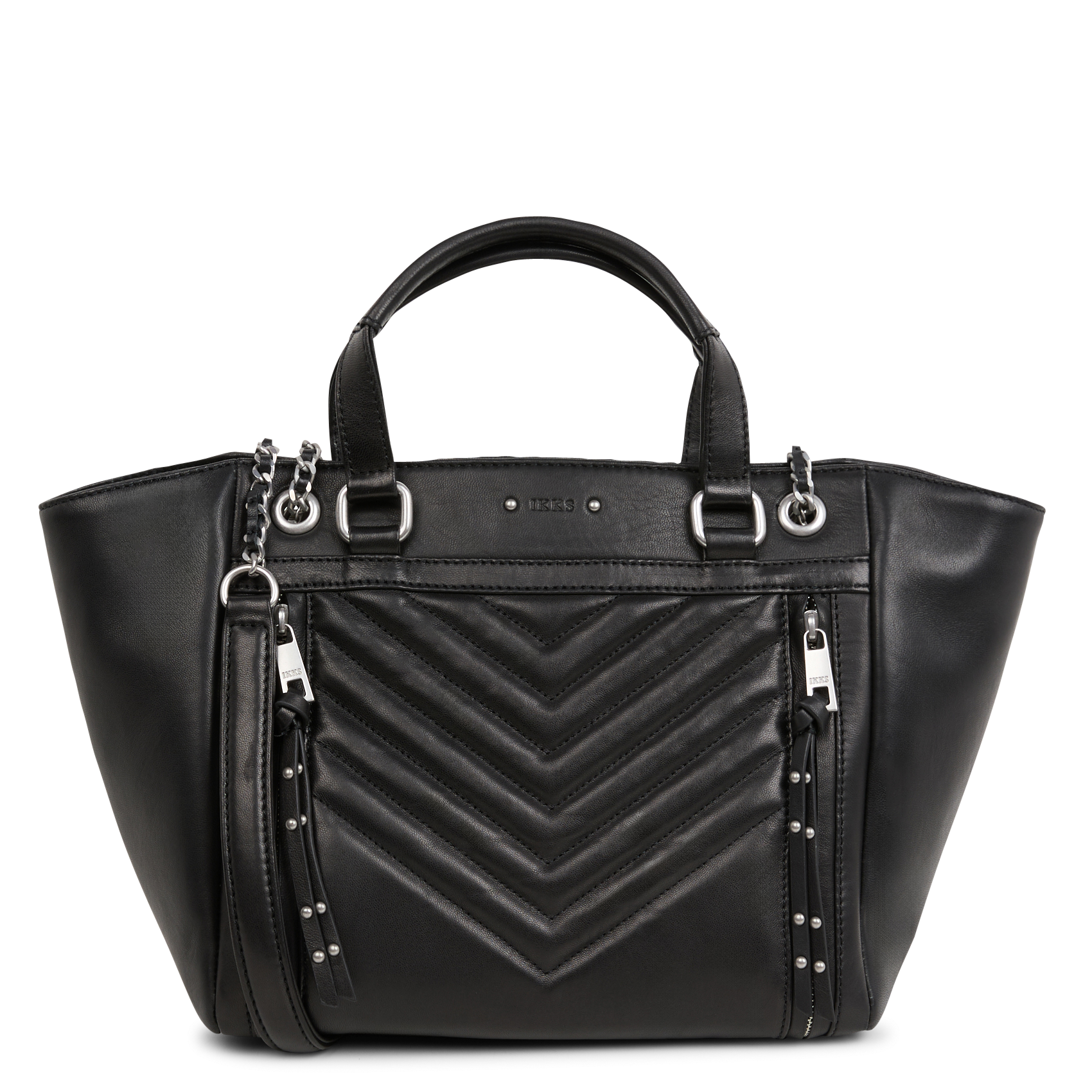 Leather tote bag IKKS Black