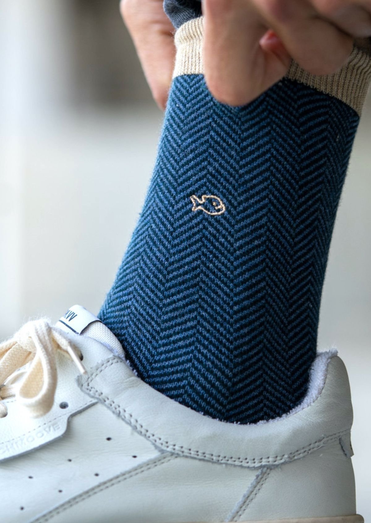 Combed cotton herringbone socks BILLYBELT Blue