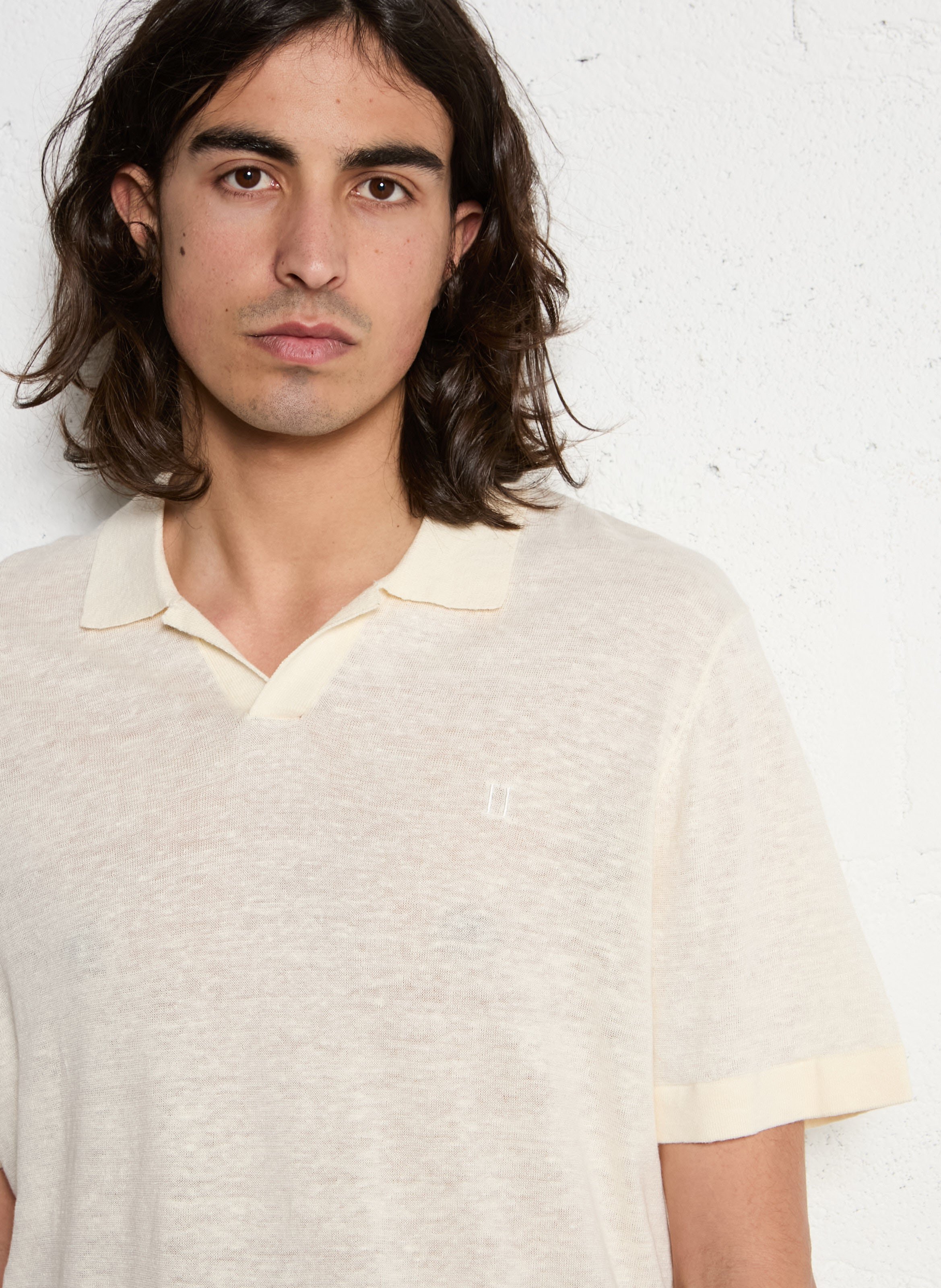 Linen-blend polo shirt LES DEUX Beige