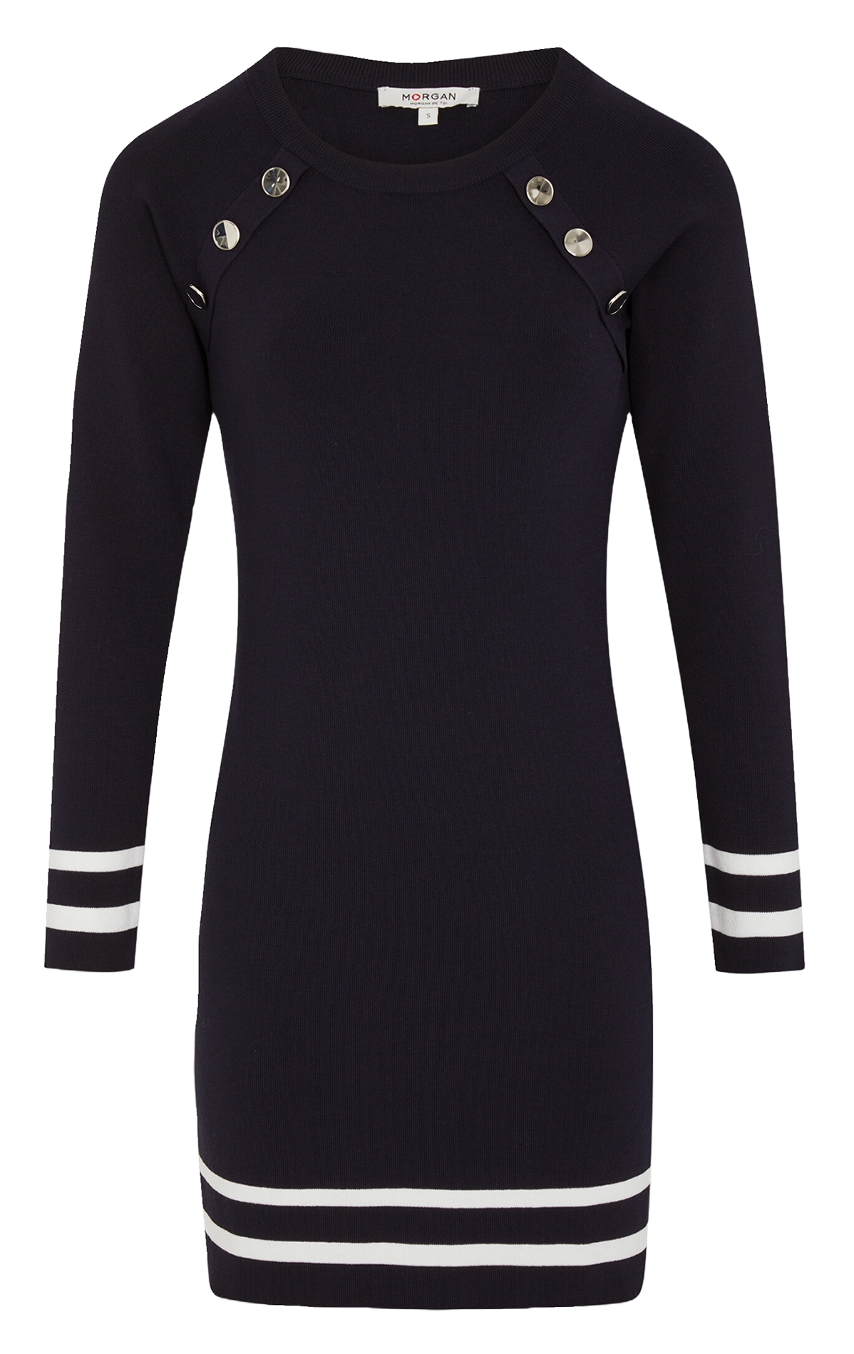 Kurzes Kleid mit Rundhalsausschnitt MORGAN Blau