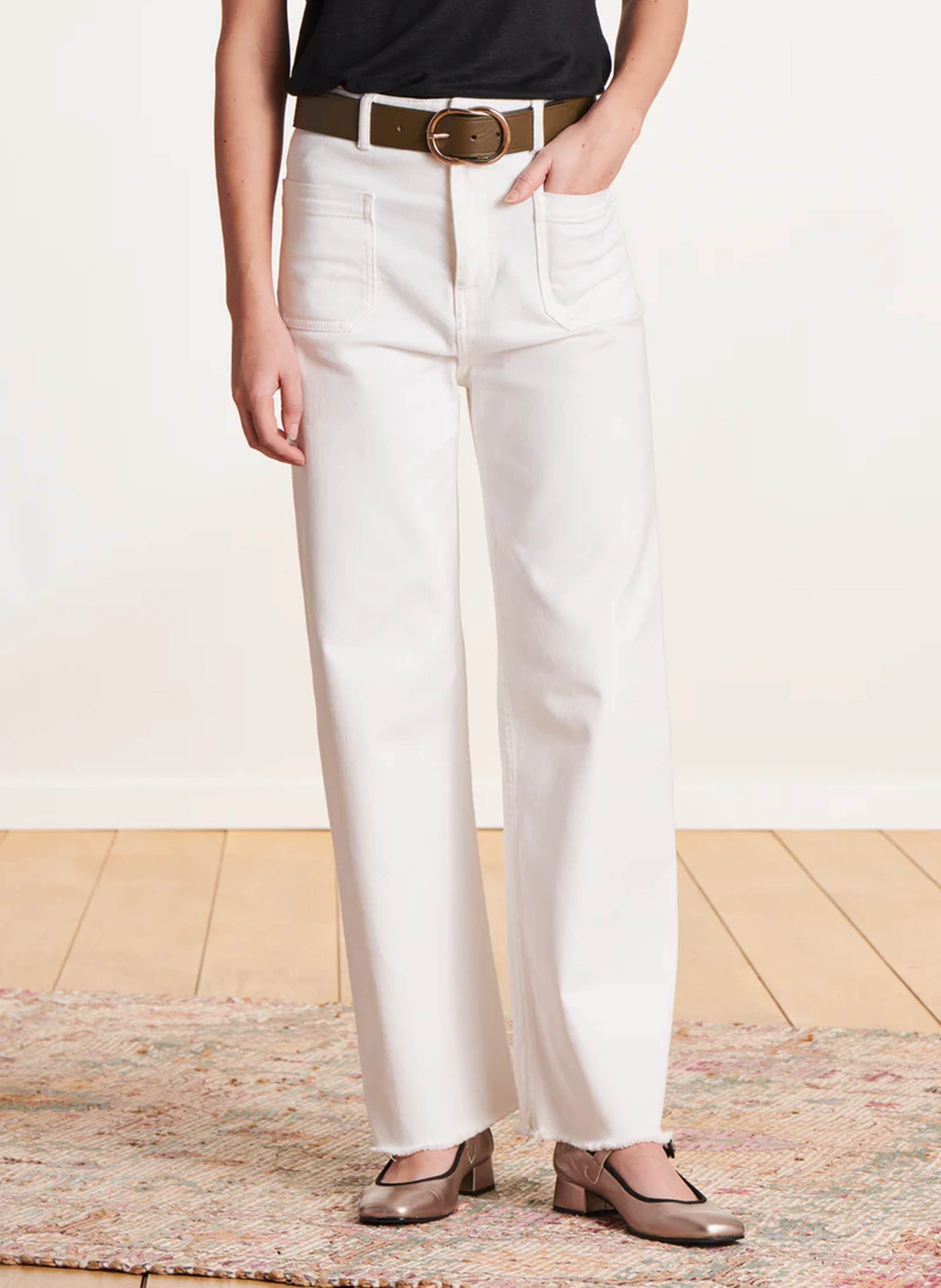 Cotton-blend bootcut jeans Bianco lana Liu Jo - Women