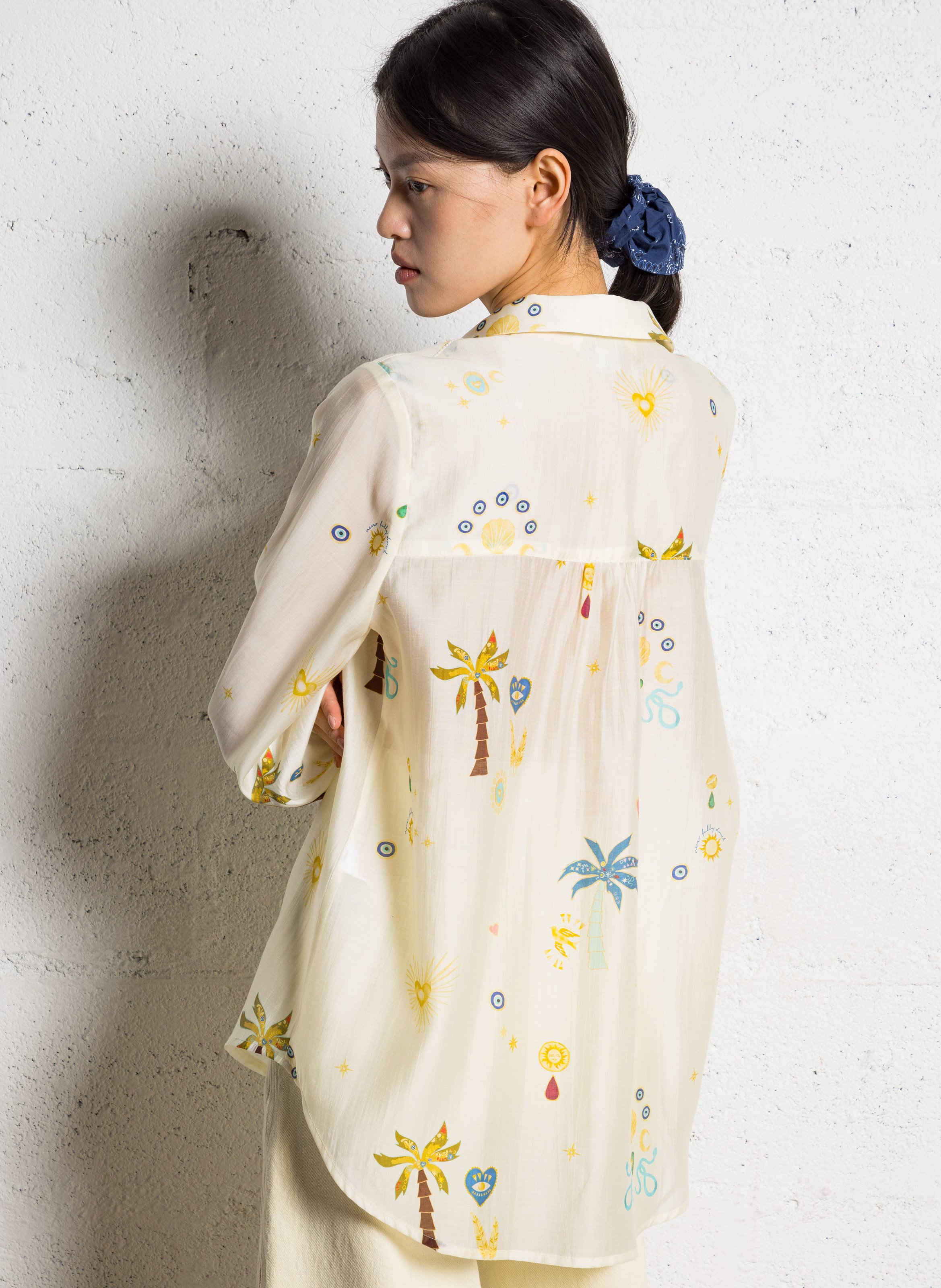 Chemise col classique imprimée NEVER FULLY DRESSED White